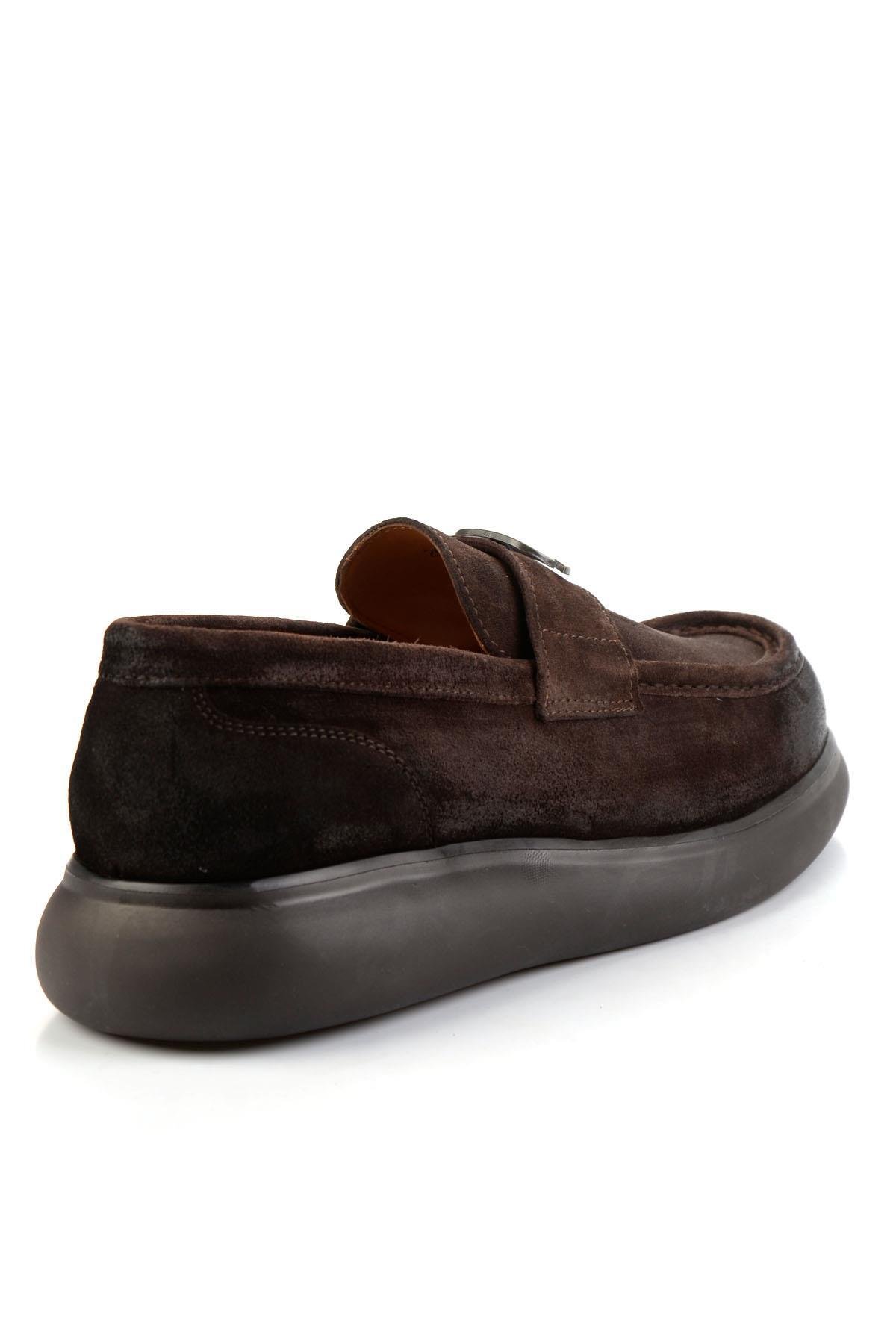 Kahve Hakiki Deri Erkek Loafer Ayakkabı E01901600402