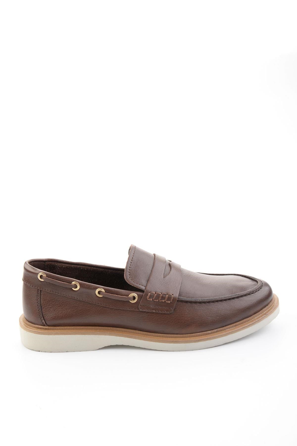 Kahve Hakiki Deri Erkek Loafer Ayakkabı E01698626003