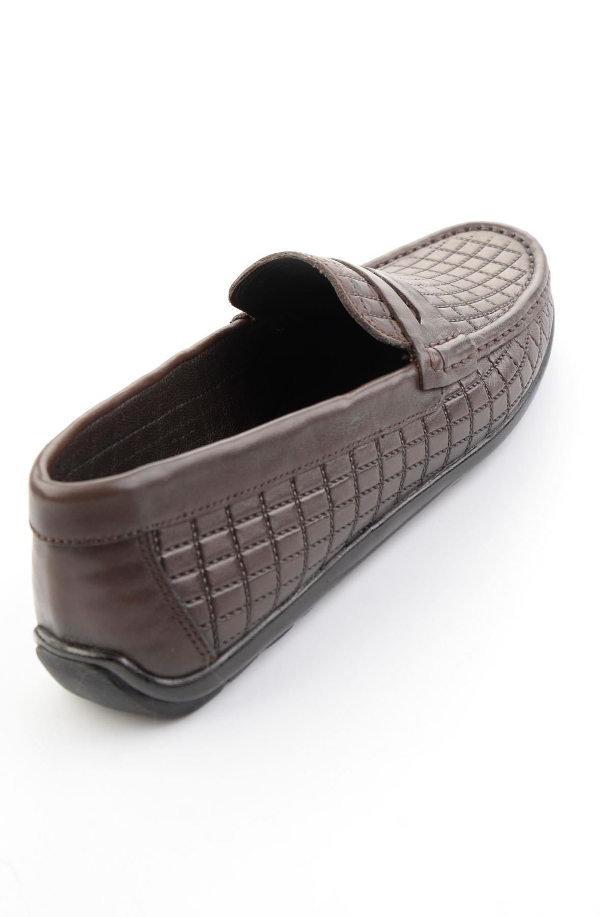 Kahve Hakiki Deri Erkek Loafer Ayakkabı E01697032003