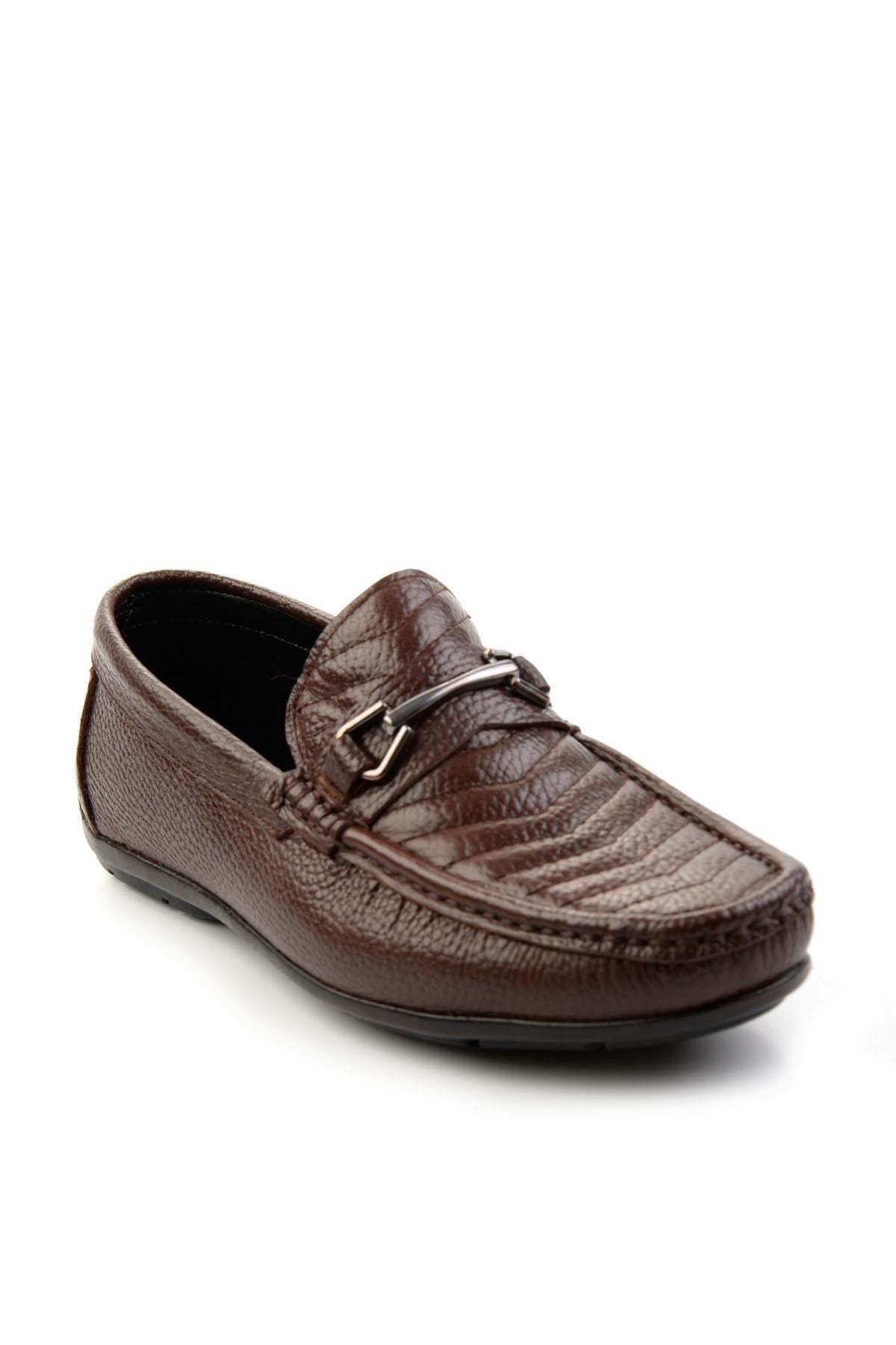 Kahve Hakiki Deri Erkek Loafer Ayakkabı E01323200040