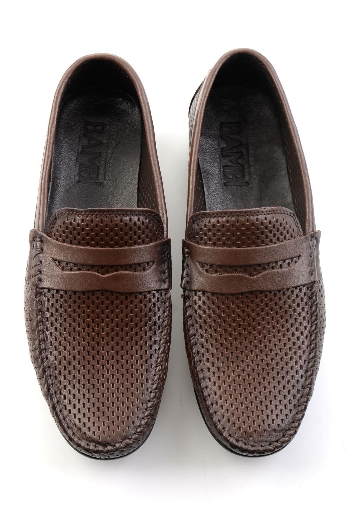 Kahve Hakiki Deri Erkek Loafer Ayakkabı E01697033003