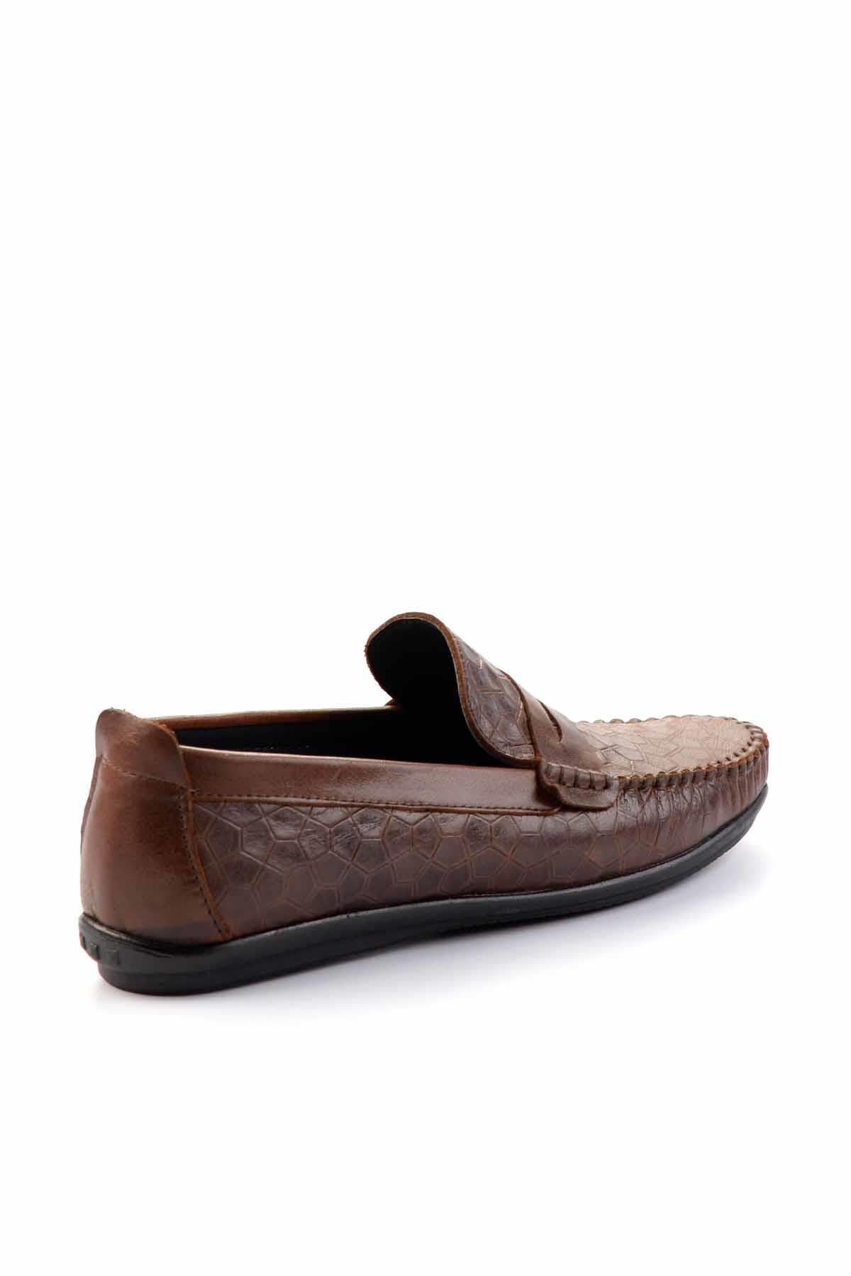 Kahve Hakiki Deri Erkek Loafer Ayakkabı E01323121003