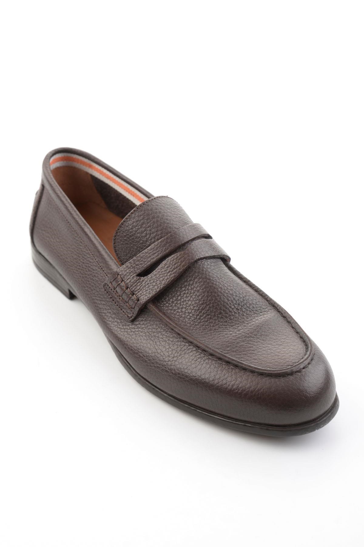 Kahve Hakiki Deri Erkek Loafer Ayakkabı E01730351040