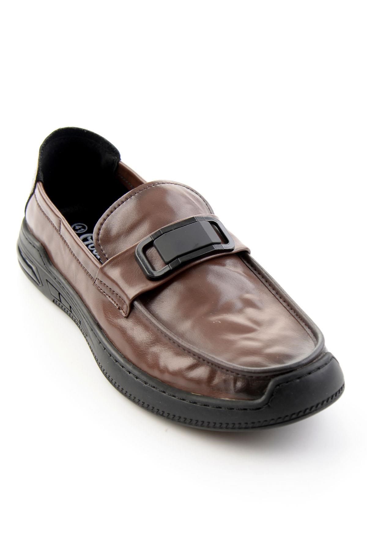 Kahve Hakiki Deri Erkek Loafer Ayakkabı E01185590203