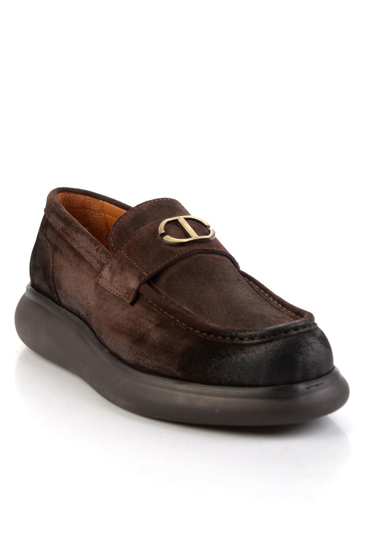 Kahve Hakiki Deri Erkek Loafer Ayakkabı E01901600402
