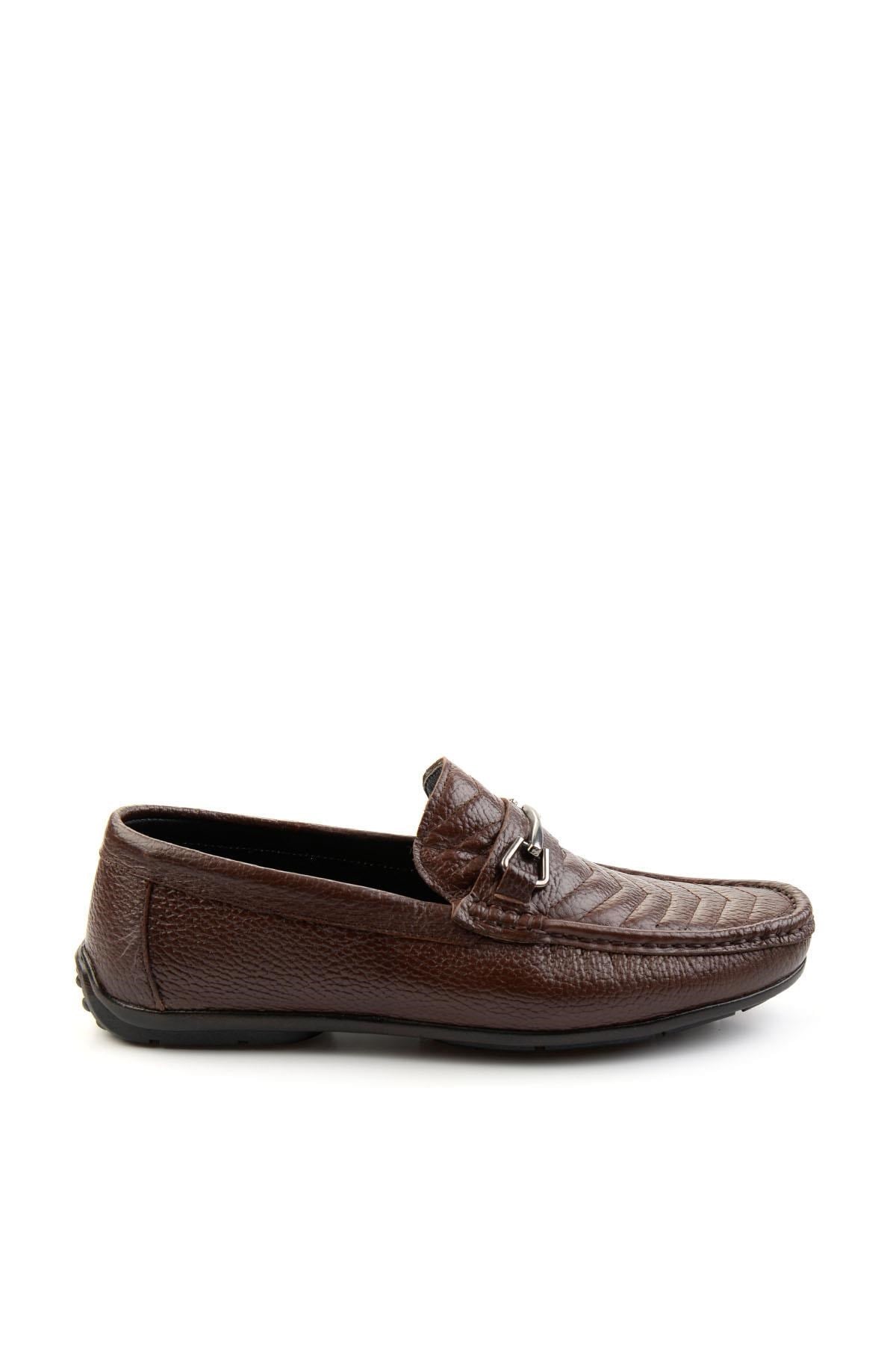 Kahve Hakiki Deri Erkek Loafer Ayakkabı E01323200040