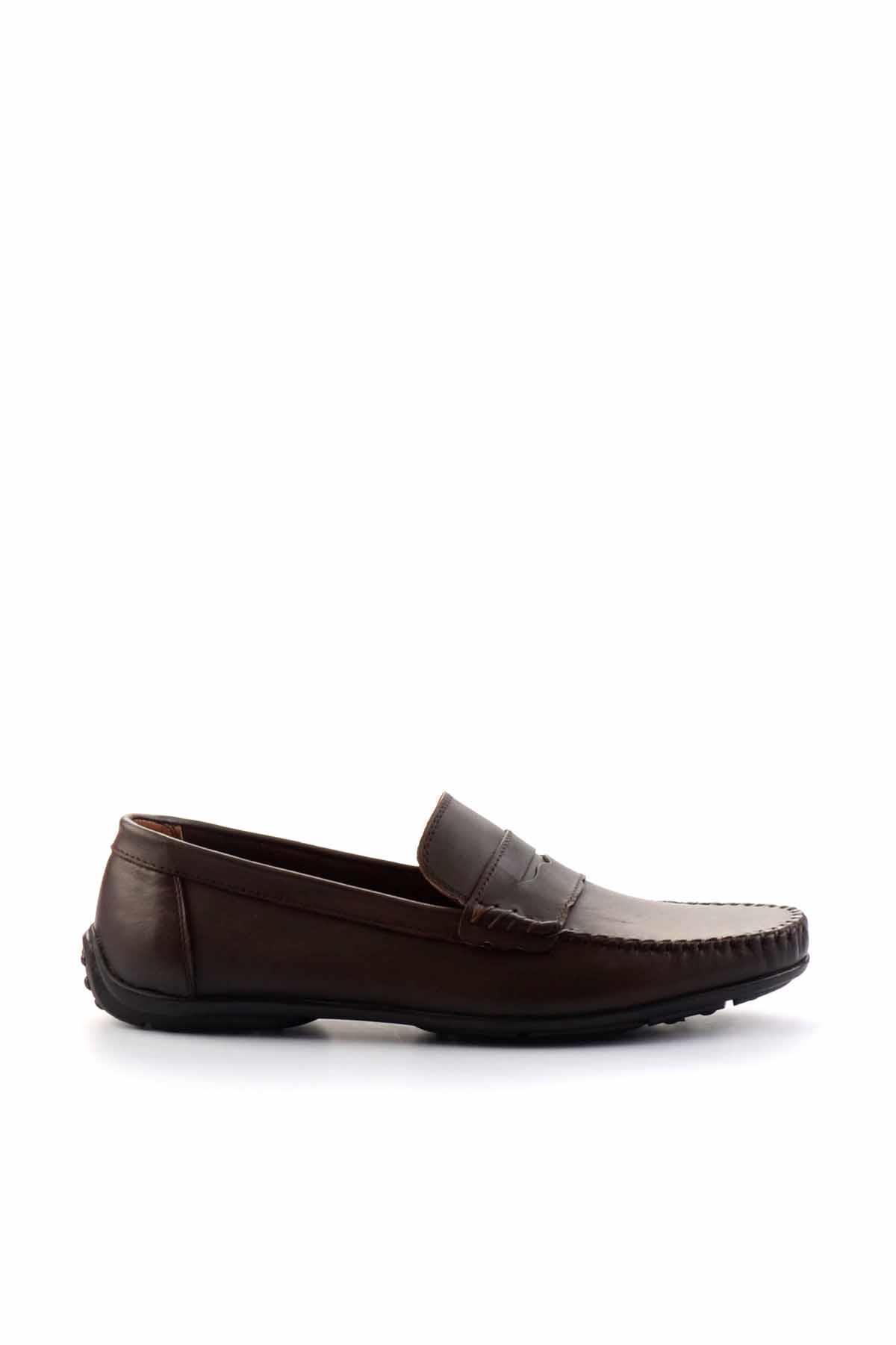 Kahve Hakiki Deri Erkek Loafer Ayakkabı E01439100203