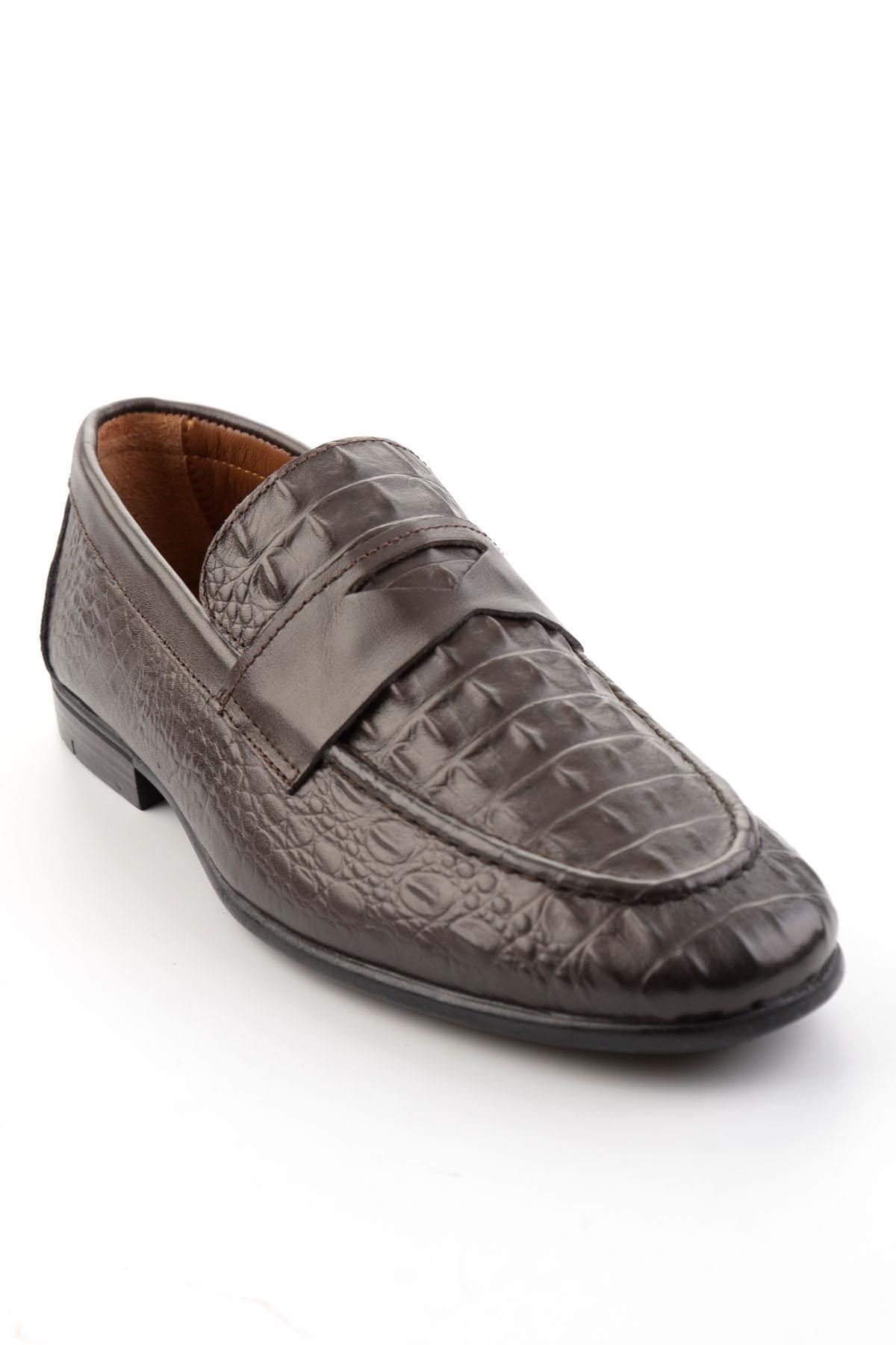 Kahve Hakiki Deri Erkek Loafer Ayakkabı E01594004103