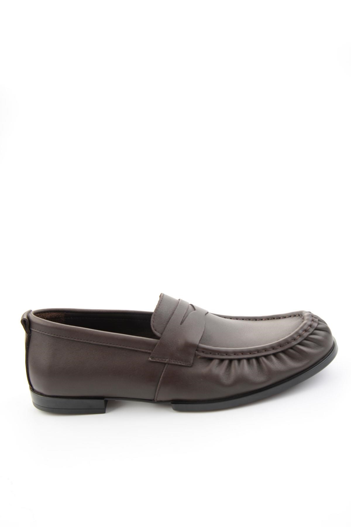 Kahve Hakiki Deri Erkek Loafer Ayakkabı E01597002503