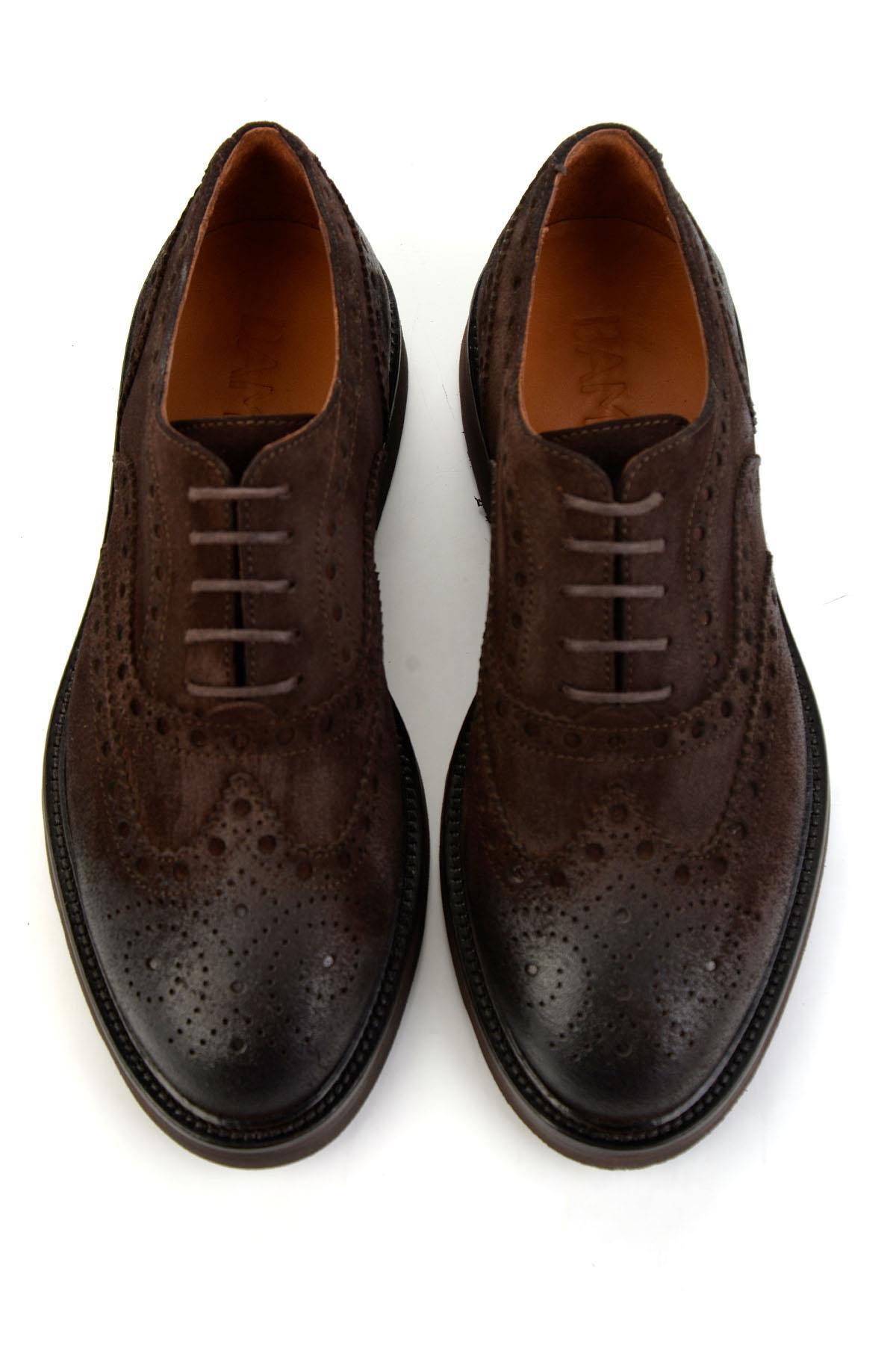 Kahve Hakiki Deri Erkek Oxford Ayakkabı E01901640202