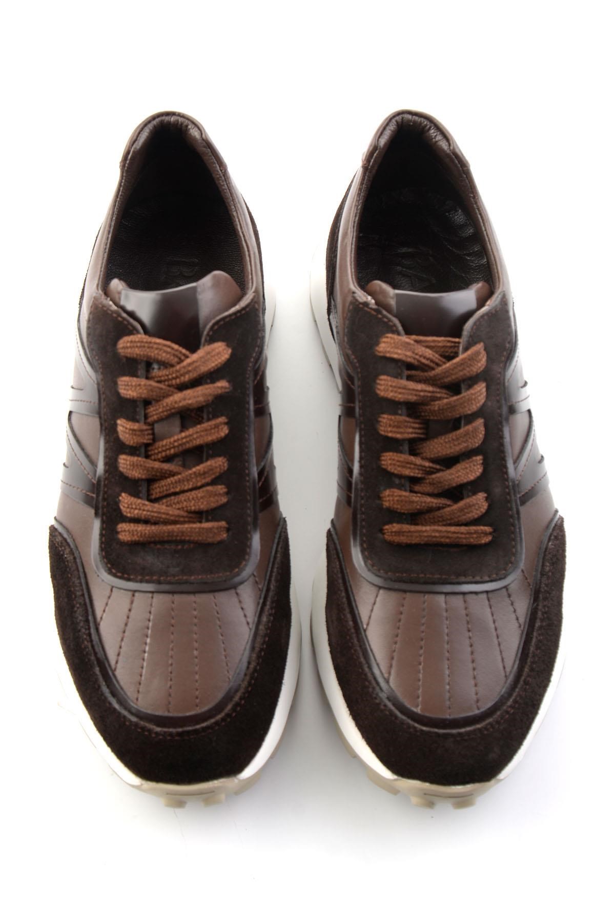 Kahve Hakiki Deri Erkek Sneaker E01011043303
