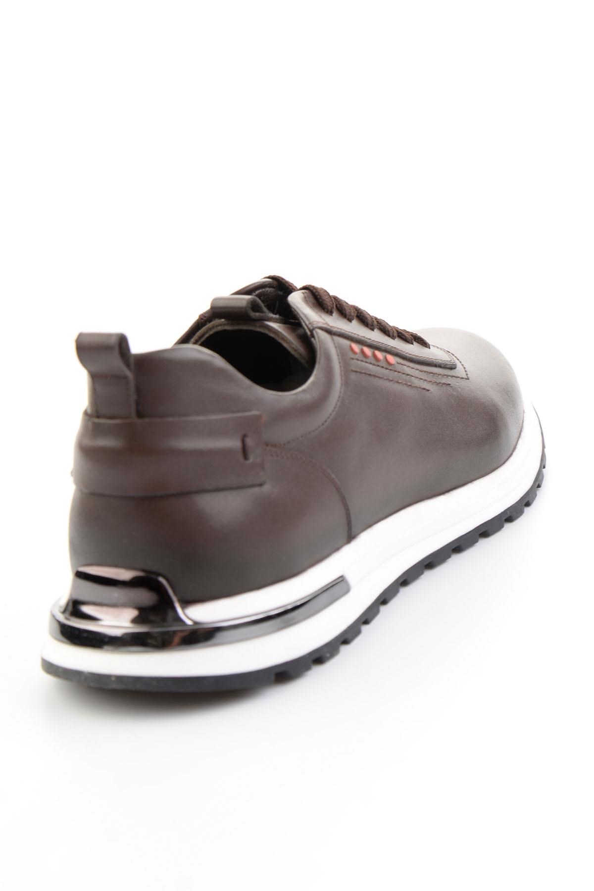 Kahve Hakiki Deri Erkek Sneaker E01011041841