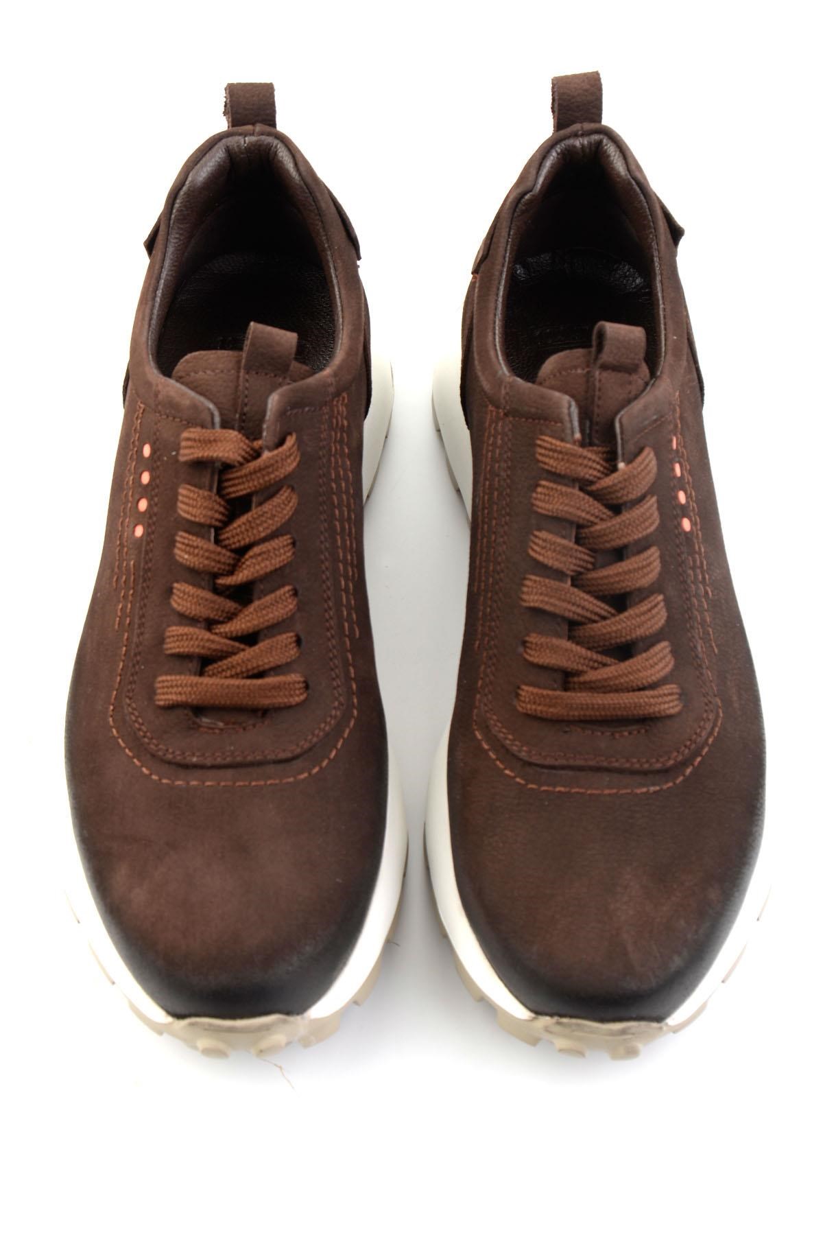 Kahve Hakiki Deri Erkek Sneaker E01011034701