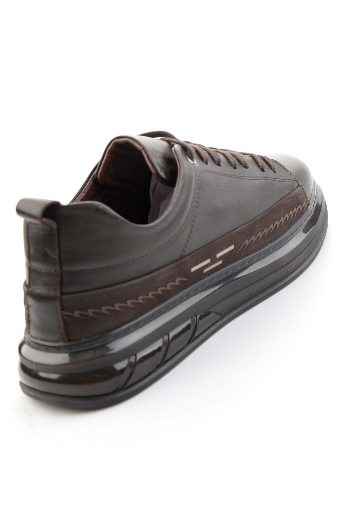 Kahve Hakiki Deri Erkek Sneaker E01080226343