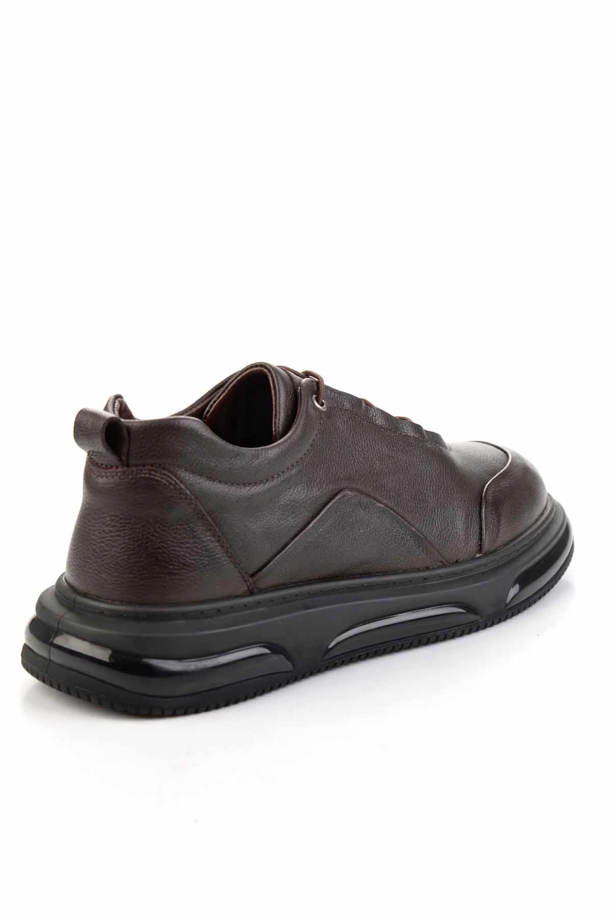 Kahve Hakiki Deri Erkek Sneaker E01080212403
