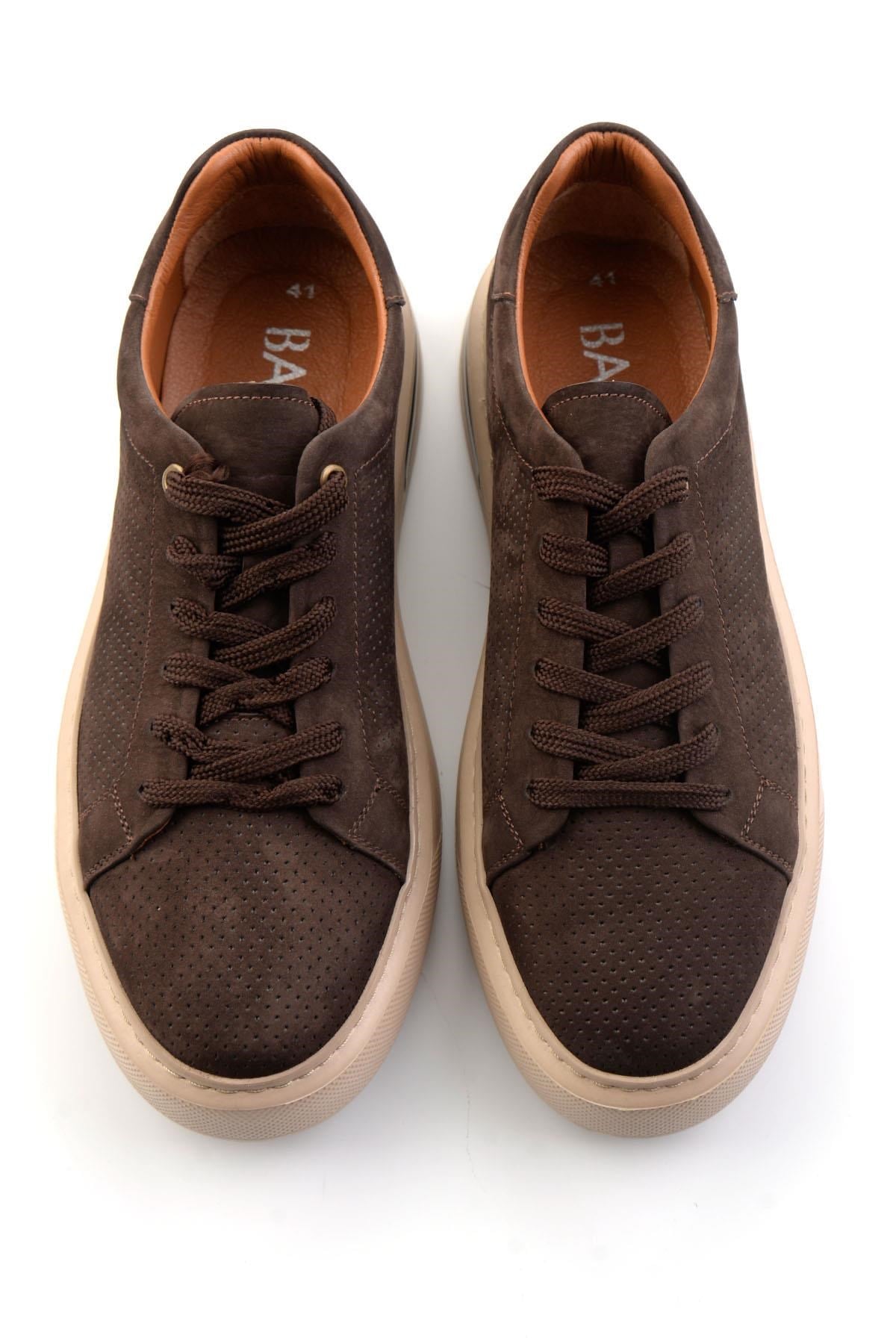 Kahve Hakiki Deri Erkek Sneaker E01396200701