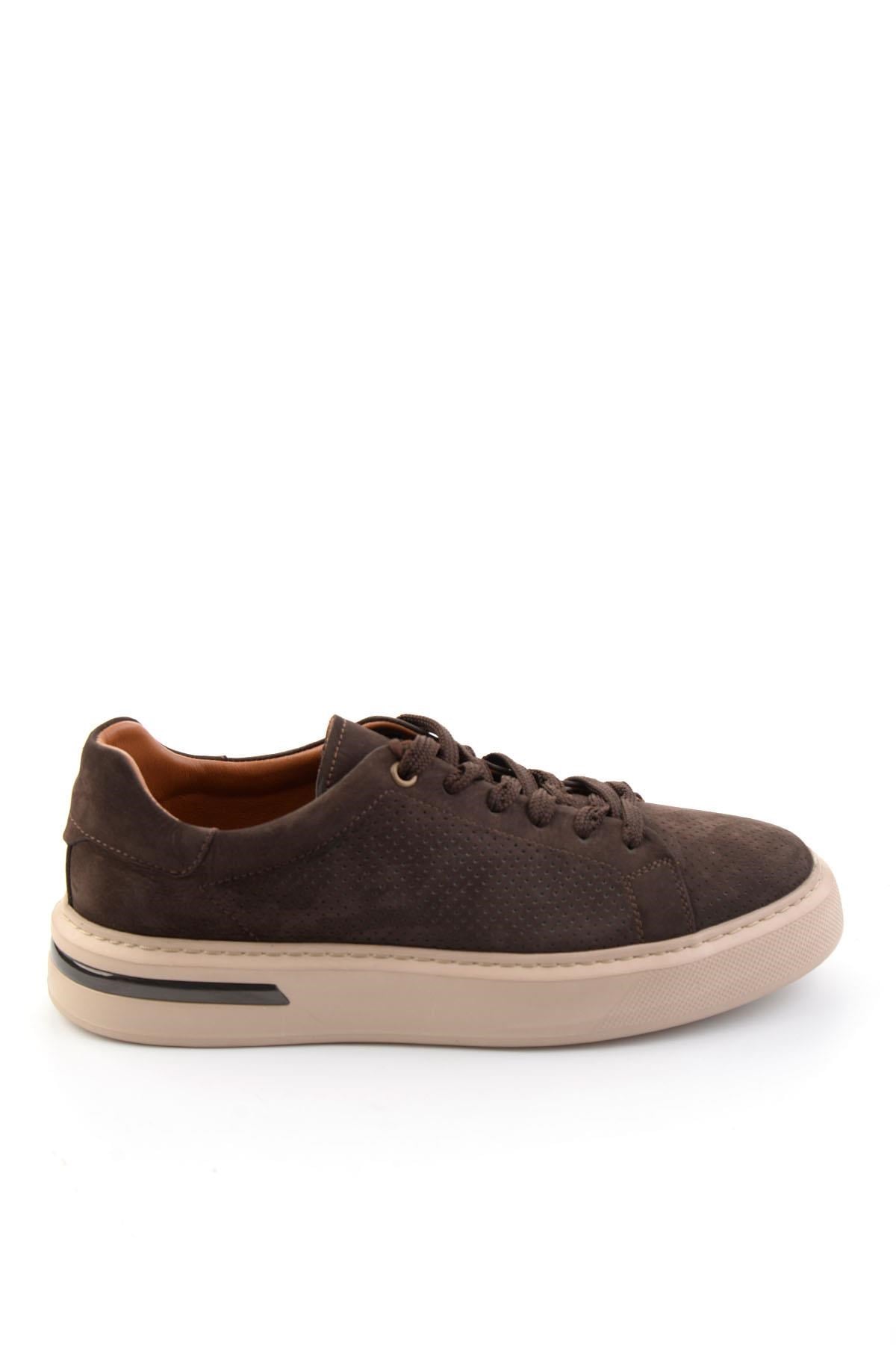 Kahve Hakiki Deri Erkek Sneaker E01396200701