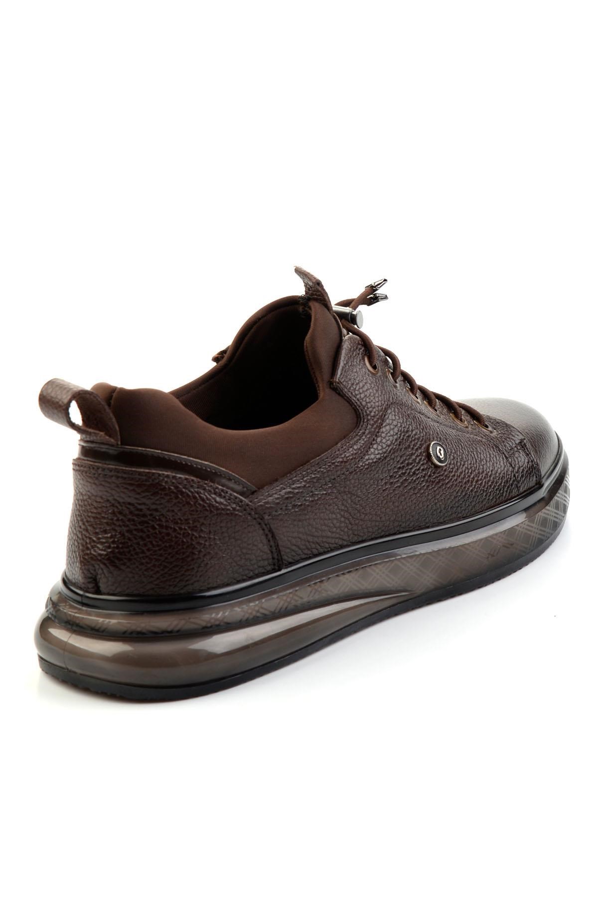 Kahve Hakiki Deri Erkek Sneaker E01401082240