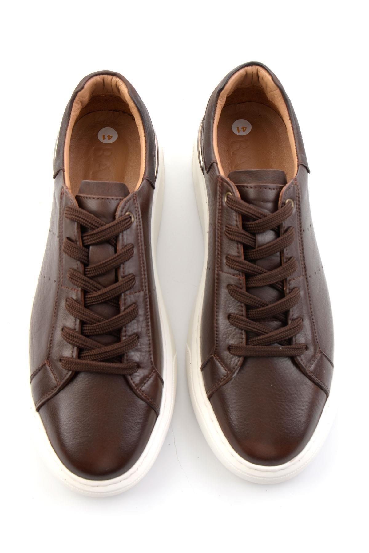 Kahve Hakiki Deri Erkek Sneaker E01595327543