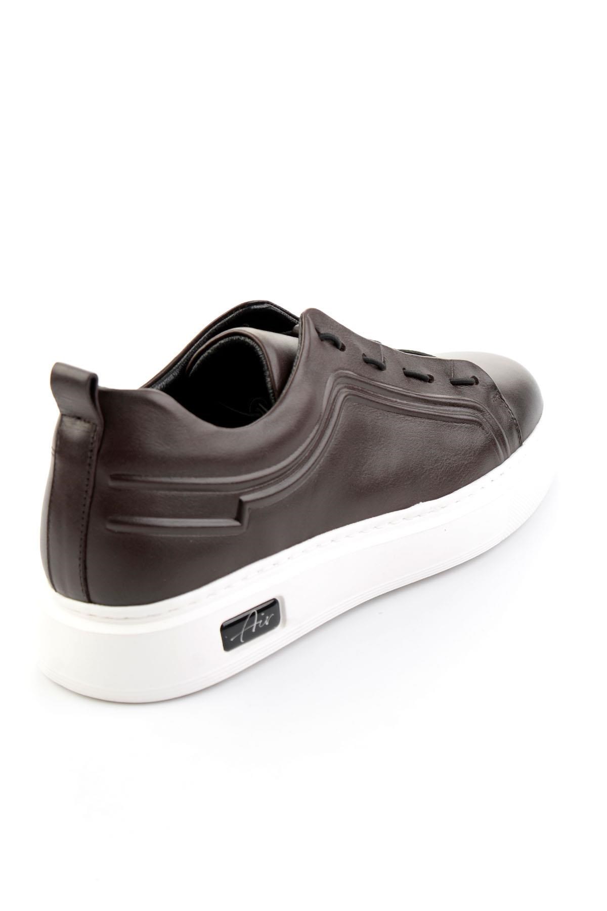 Kahve Hakiki Deri Erkek Sneaker E01700178003