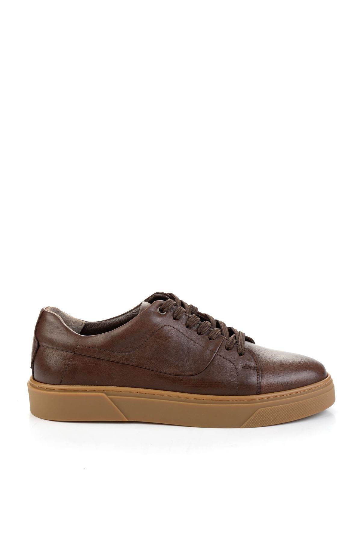 Kahve Hakiki Deri Erkek Sneaker E01811253643