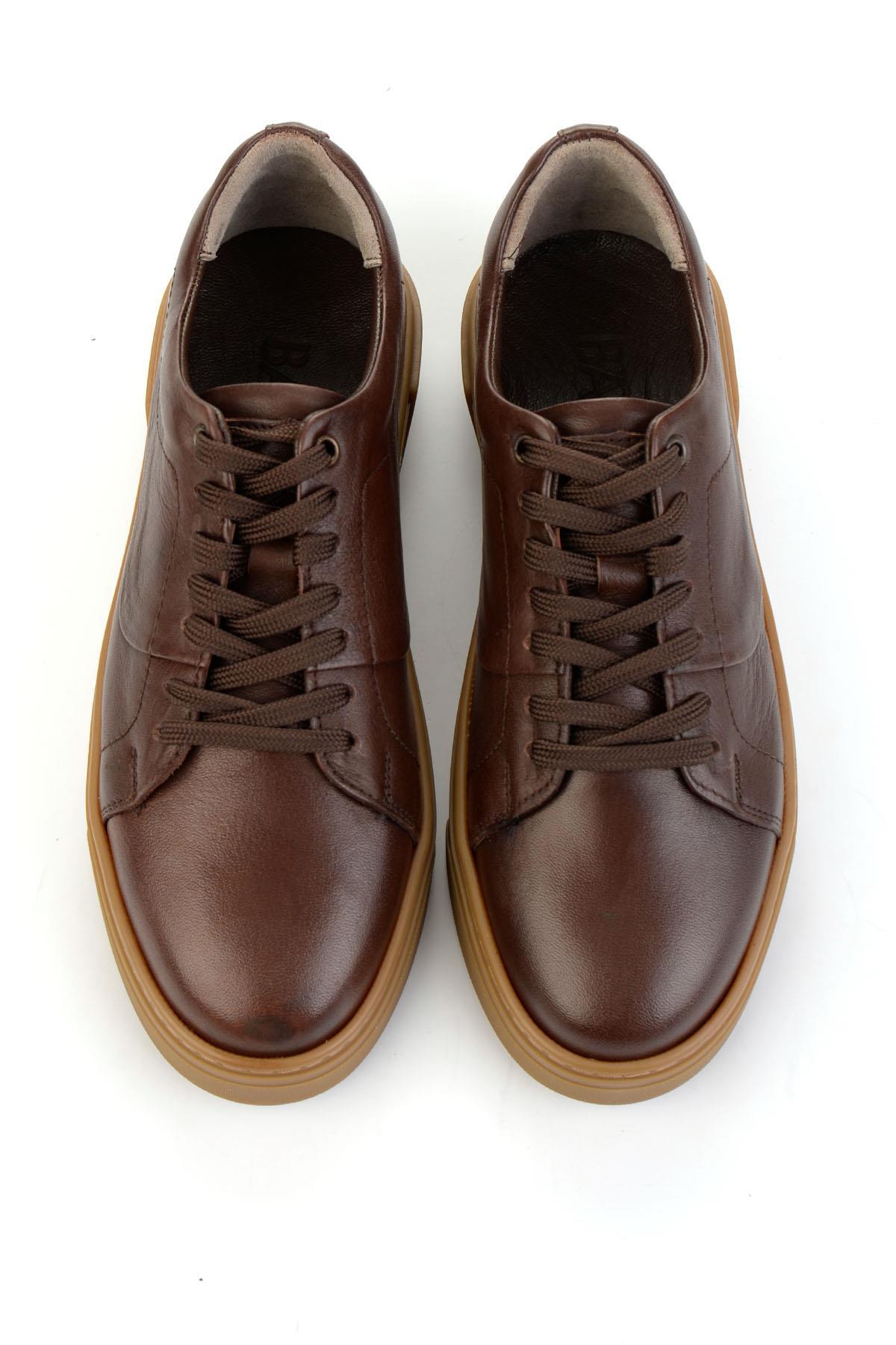 Kahve Hakiki Deri Erkek Sneaker E01811253643