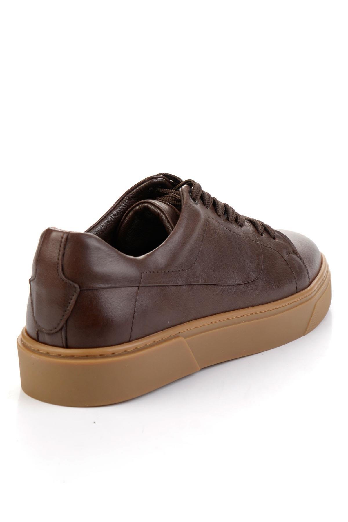 Kahve Hakiki Deri Erkek Sneaker E01811253643