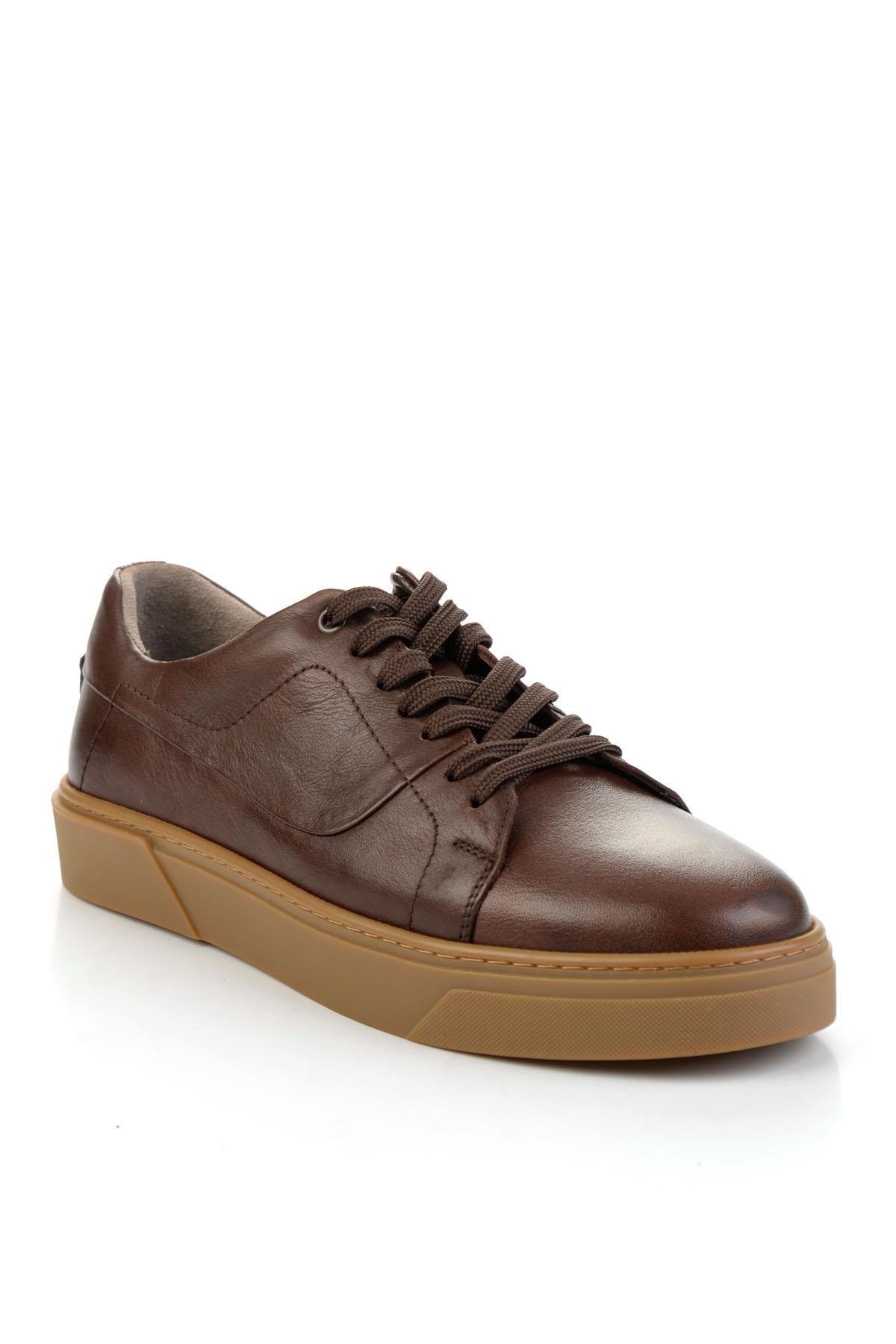 Kahve Hakiki Deri Erkek Sneaker E01811253643