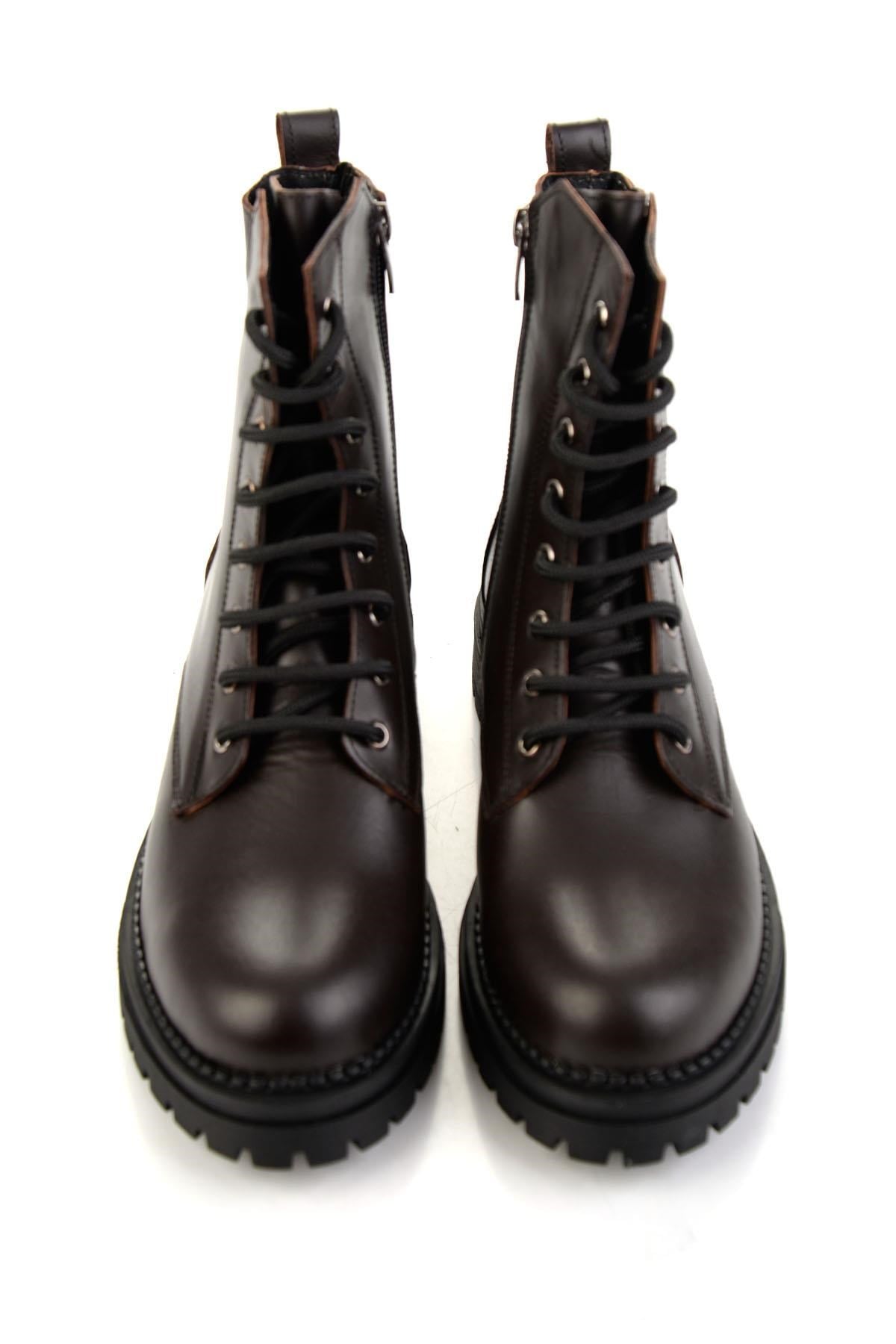 Kahve Hakiki Deri Kadın Bot & Bootie K02040451203