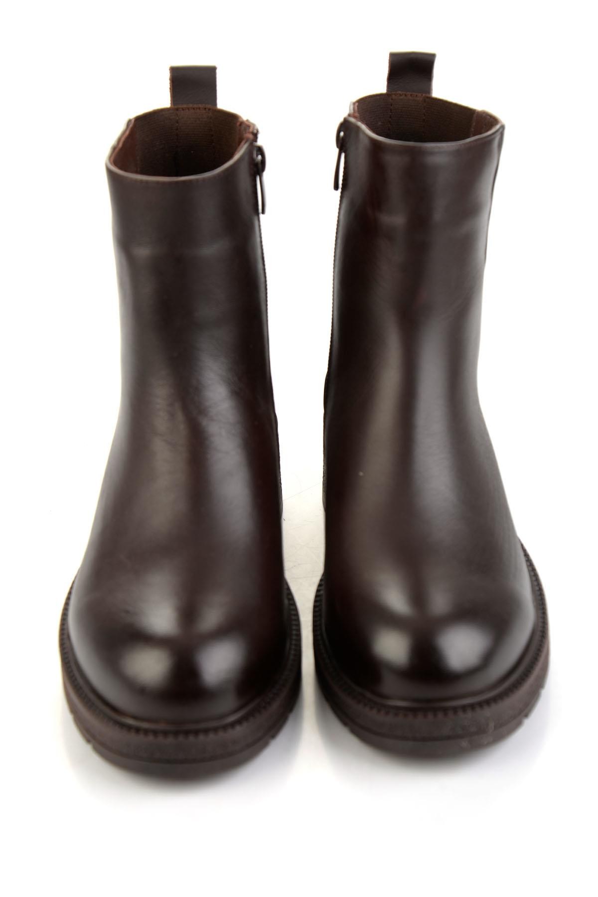 Kahve Hakiki Deri Kadın Bot & Bootie K02717251903