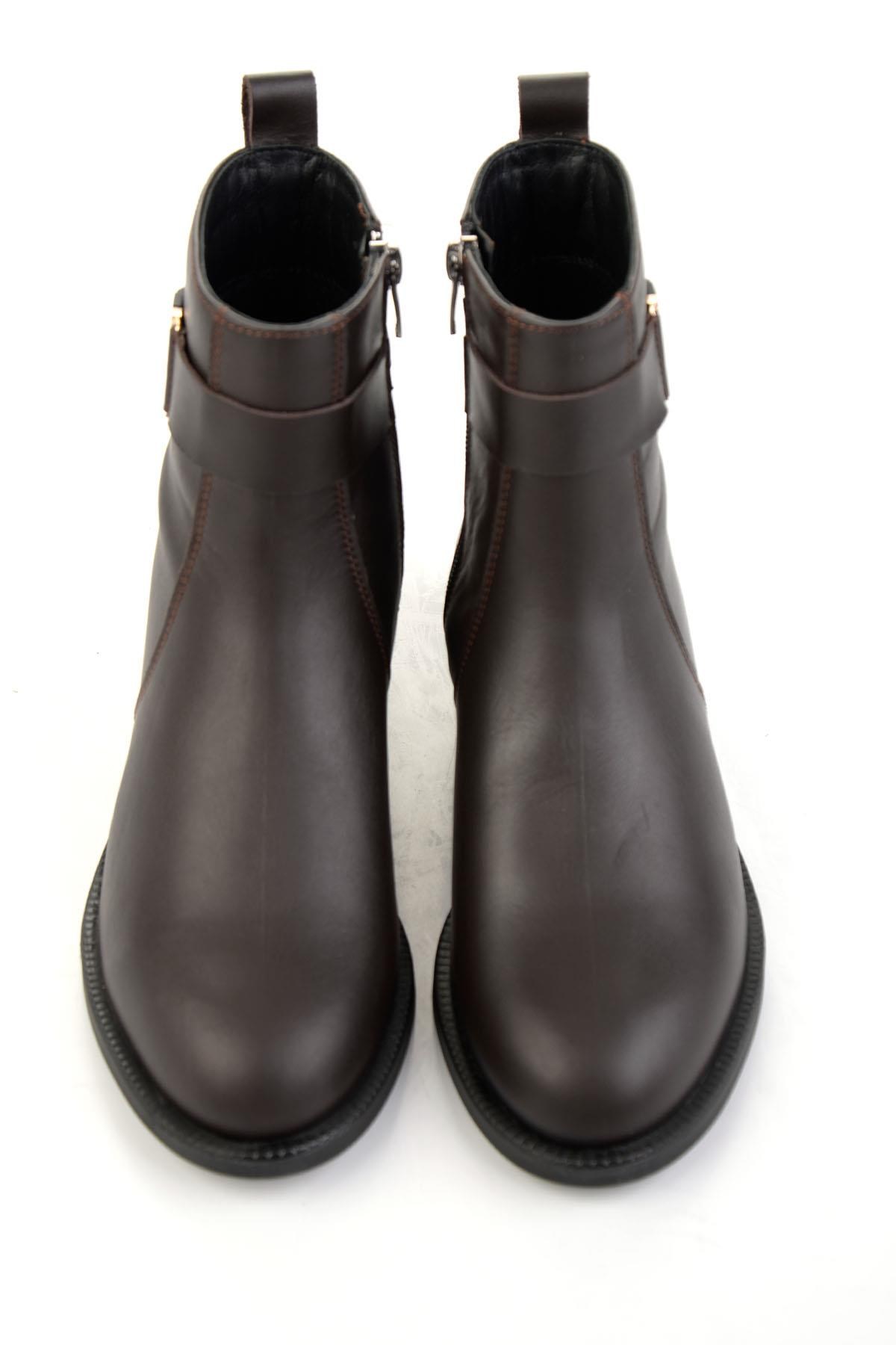 Kahve Hakiki Deri Kadın Bot & Bootie K02724560303