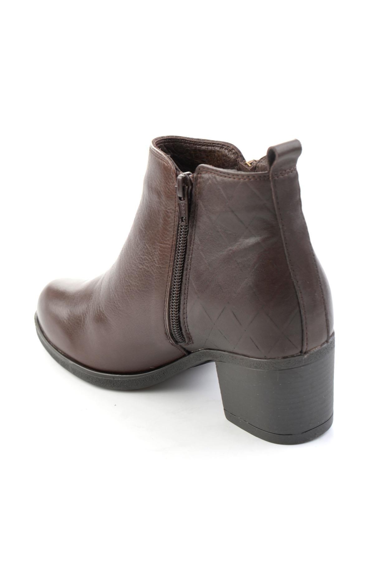 Kahve Hakiki Deri Kadın Bot & Bootie K02750043103