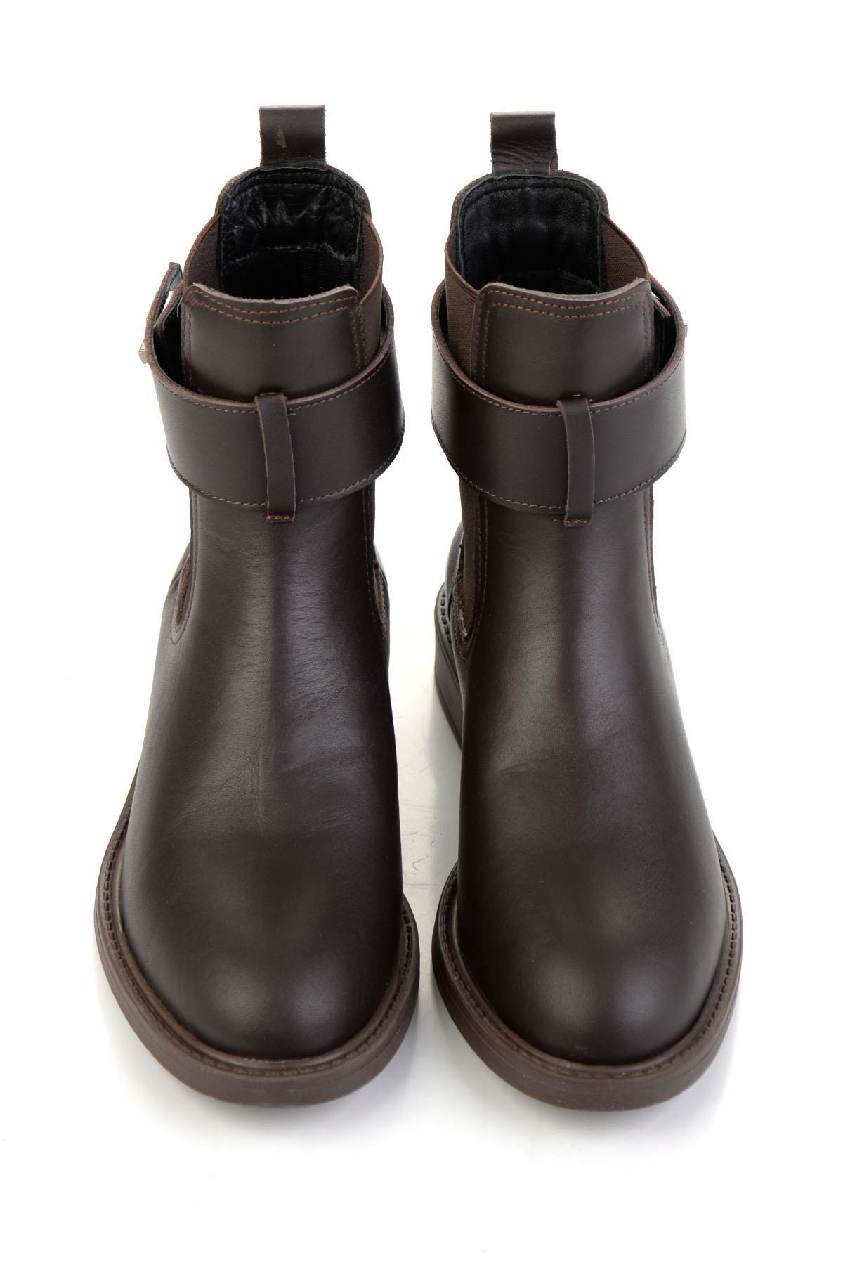Kahve Hakiki Deri Kadın Bot & Bootie K02724259003