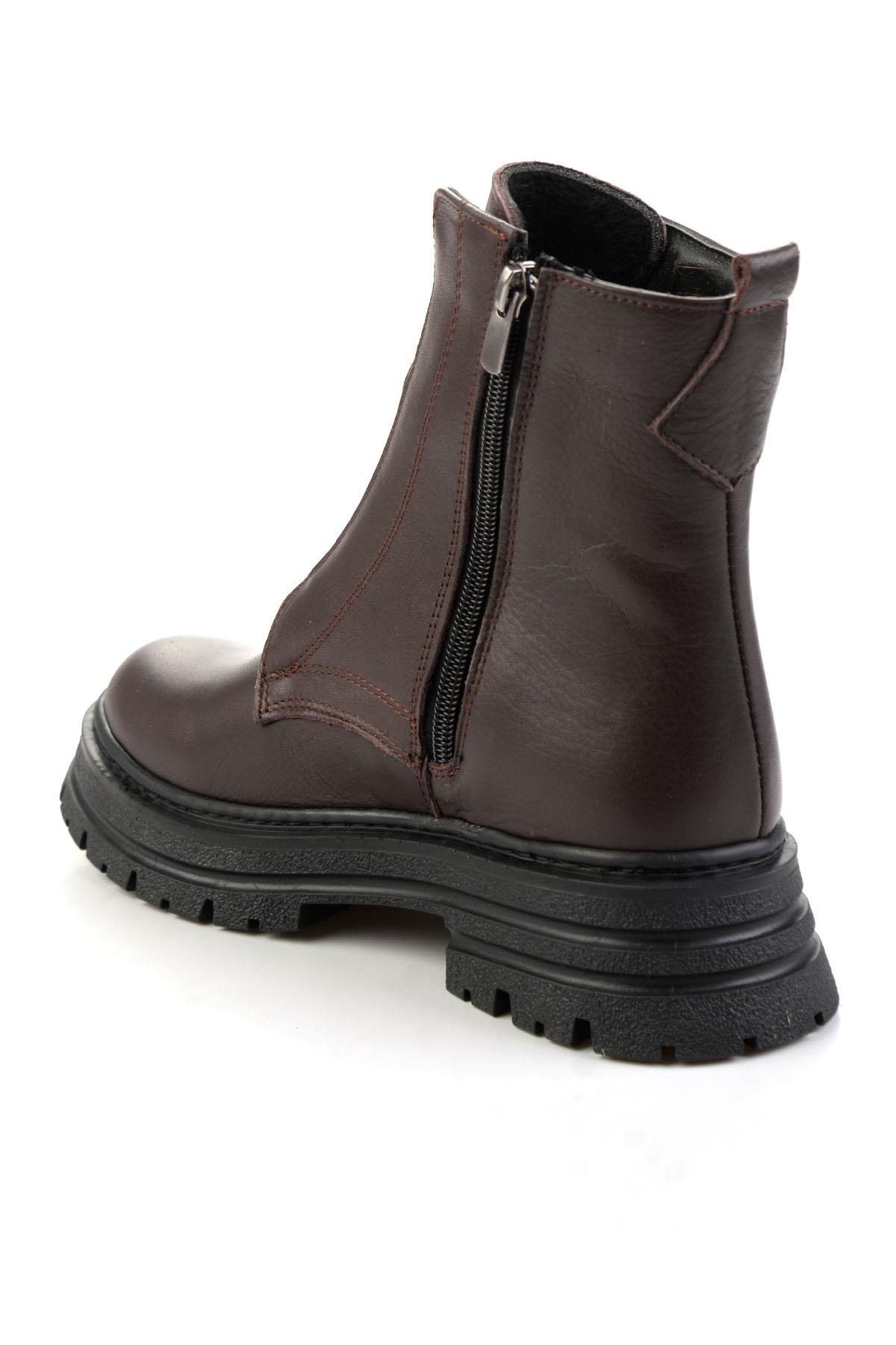 Kahve Hakiki Deri Kadın Bot & Bootie K02286089903