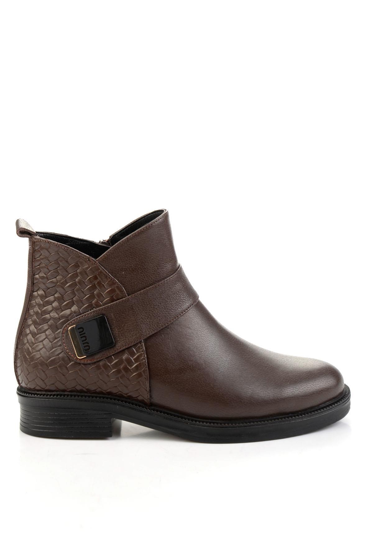 Kahve Kahve Hakiki Deri Kadın Bot & Bootie K02531270003