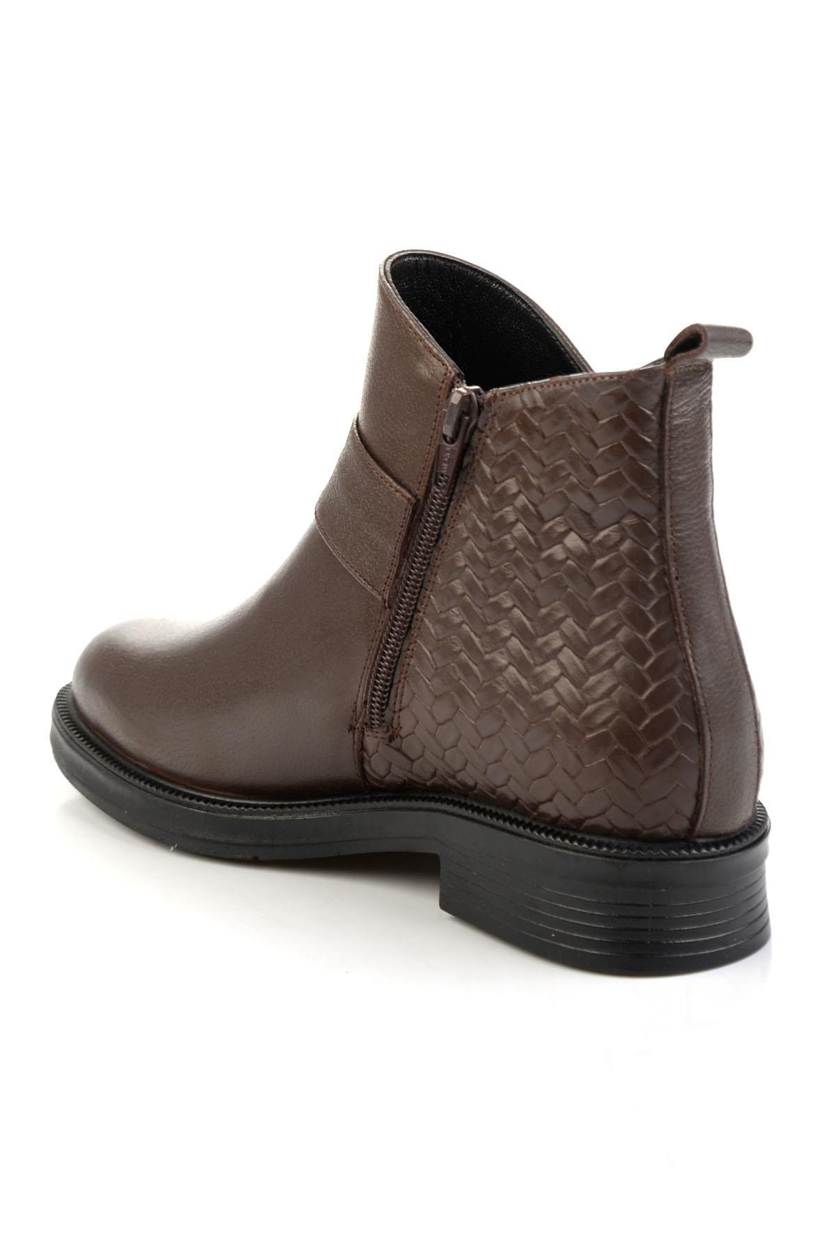Kahve Kahve Hakiki Deri Kadın Bot & Bootie K02531270003