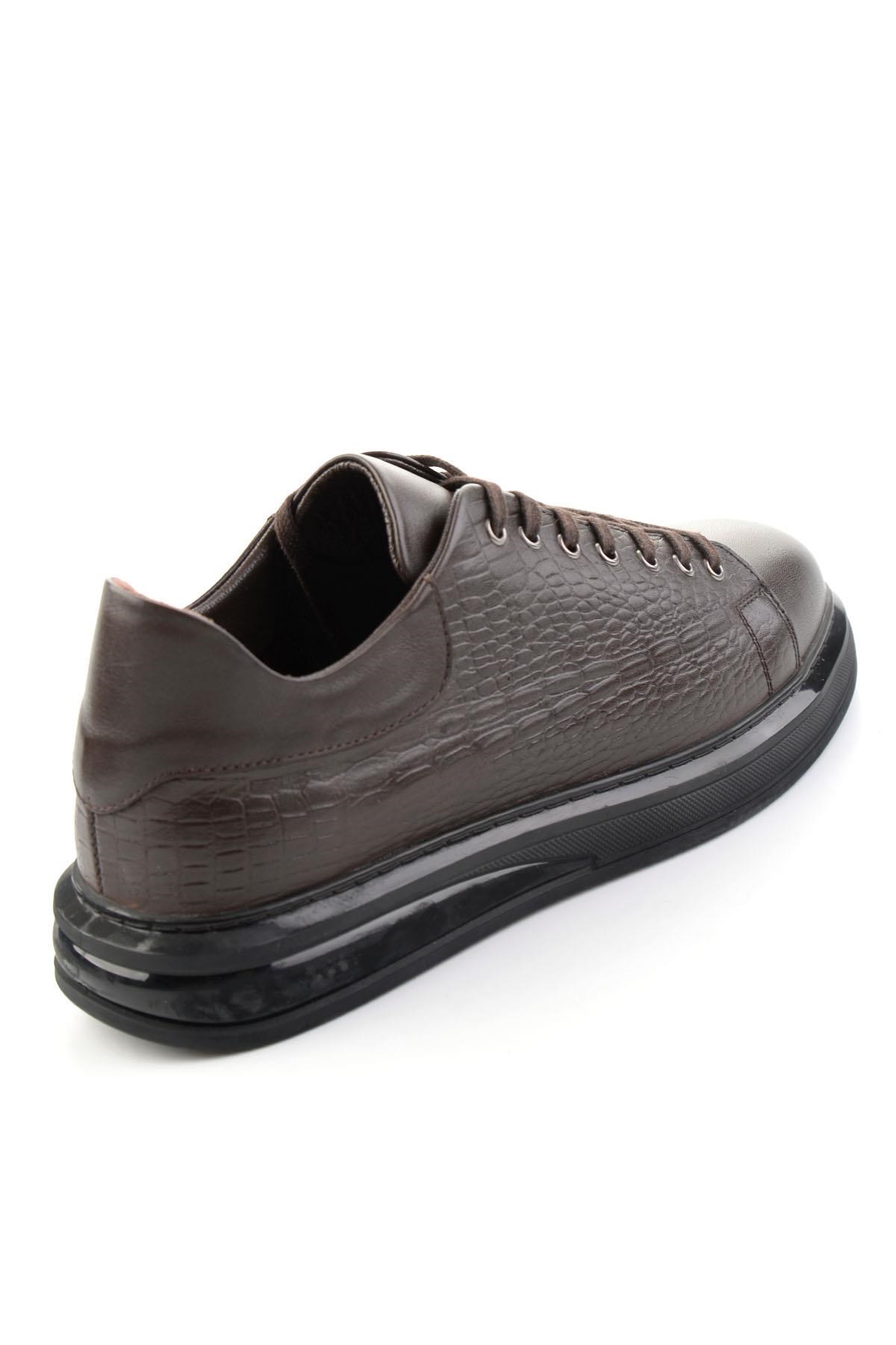 Kahve Kahve Napa Hakiki Deri Erkek Sneaker E01080209143