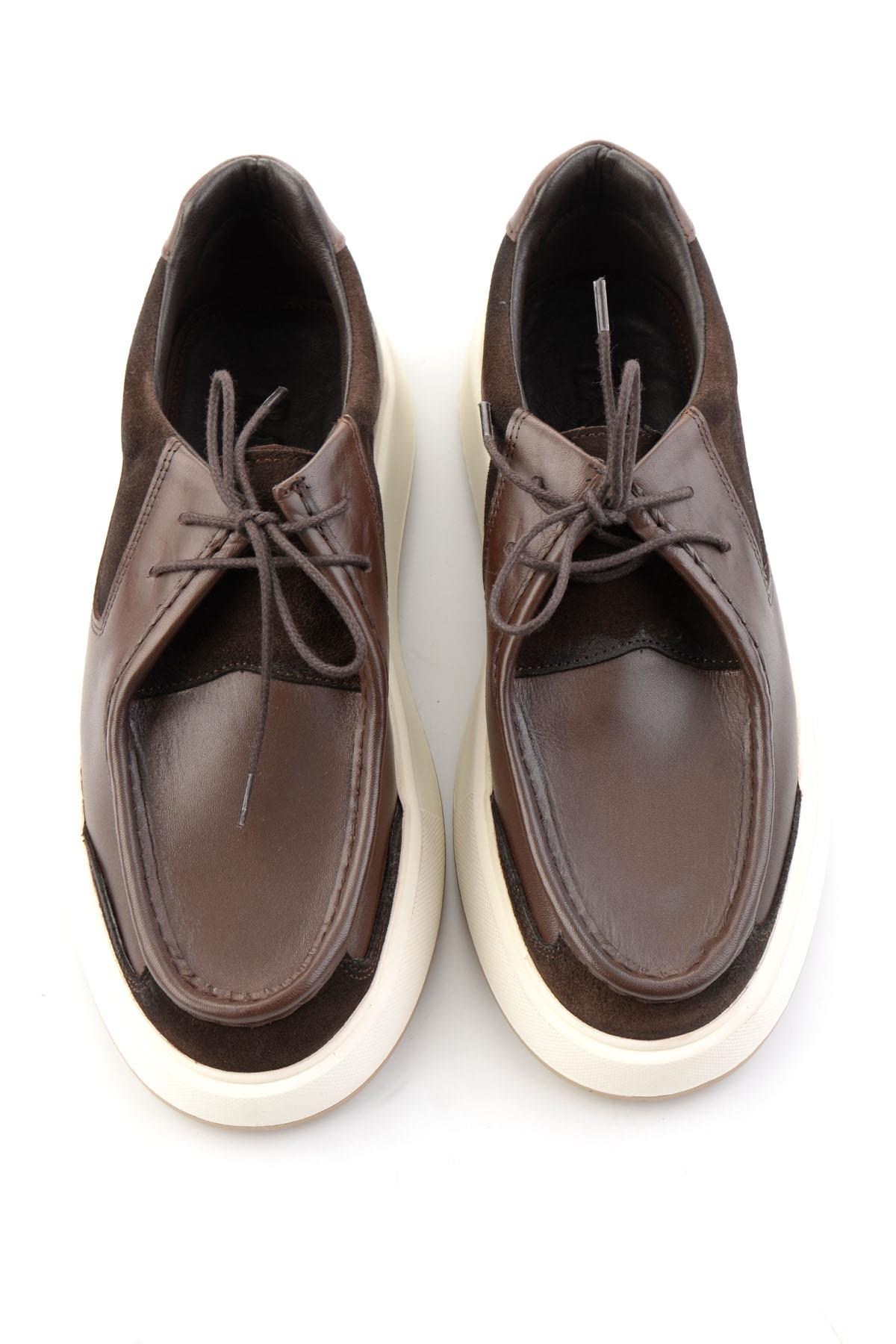 Kahve Kahve Süet Hakiki Deri Erkek Sneaker E01401023043