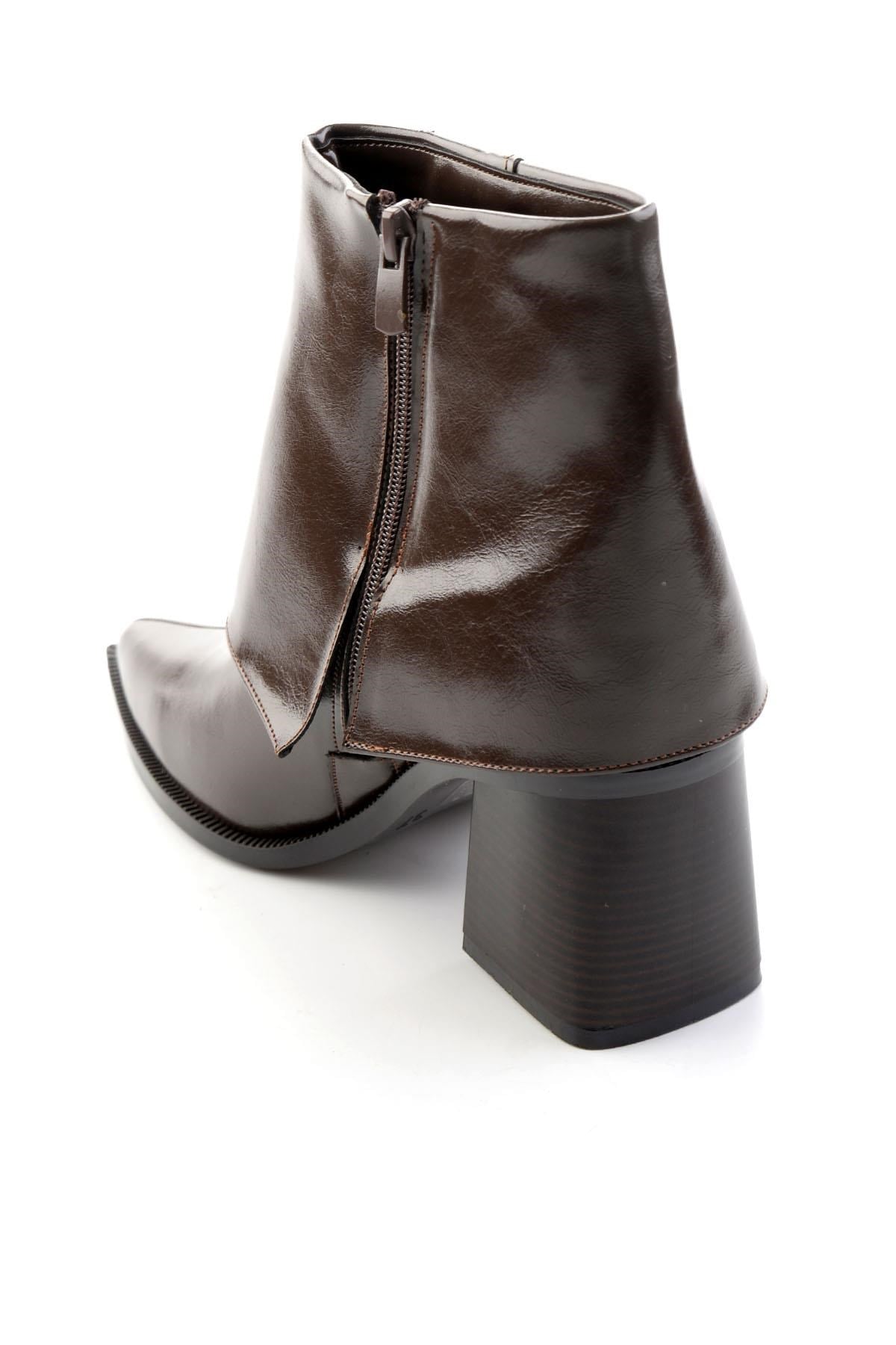 Kahve Kırışık  Kadın Bot & Bootie K02565060042
