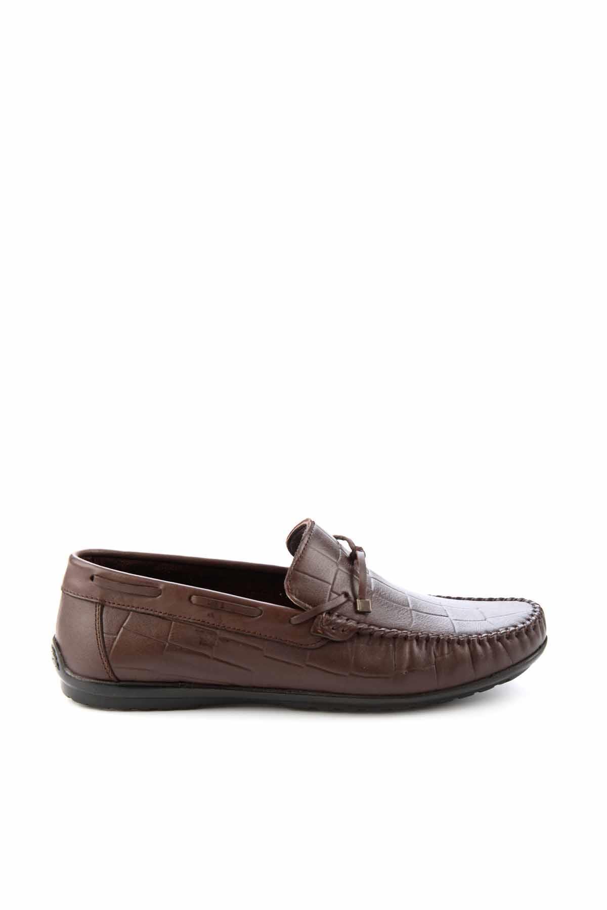 Kahve Kroko Hakiki Deri Erkek Loafer Ayakkabı E01811229911