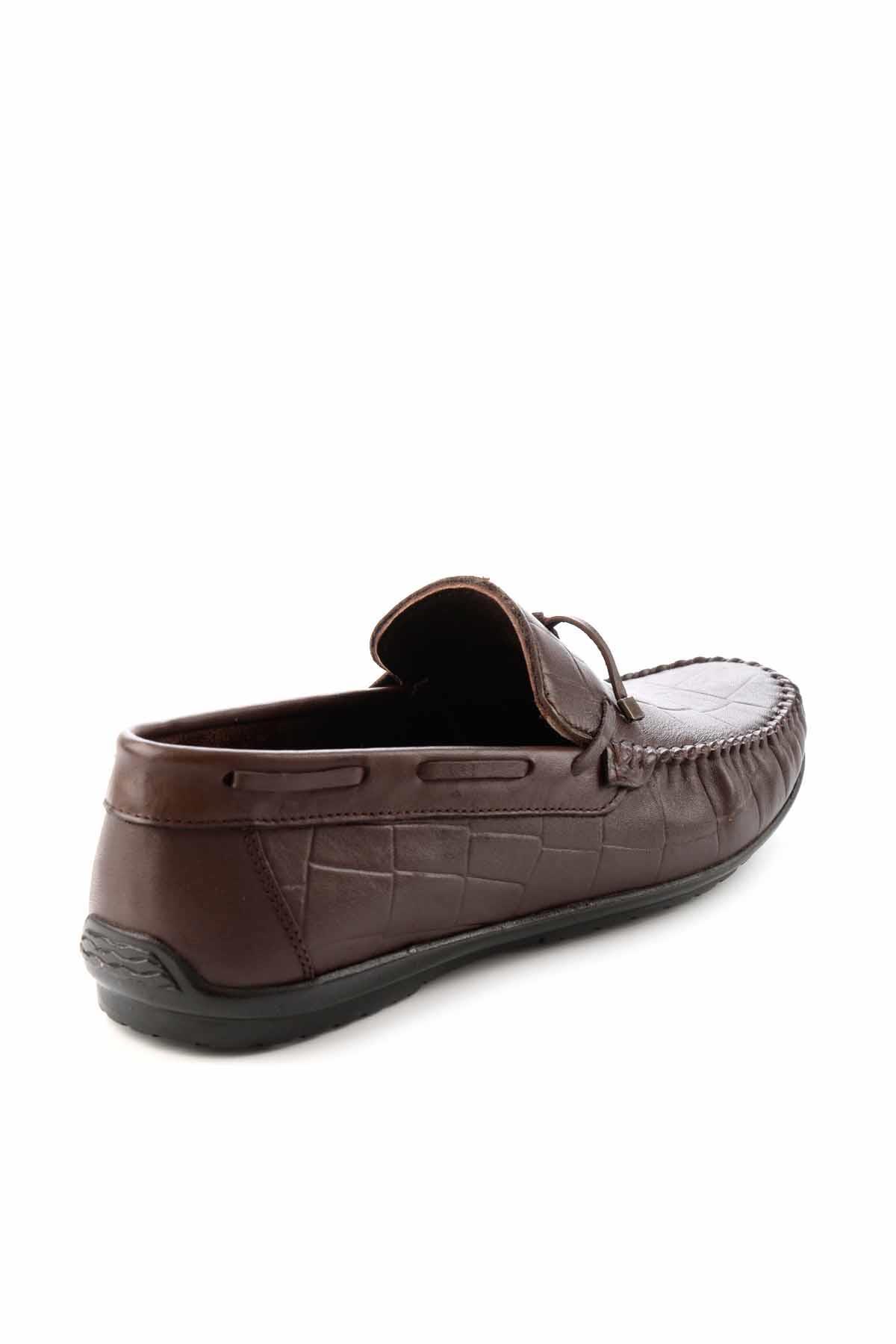 Kahve Kroko Hakiki Deri Erkek Loafer Ayakkabı E01811229911
