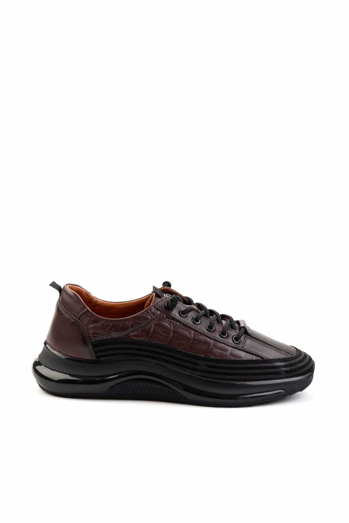 Kahve Leather Erkek Sneaker E01018240203