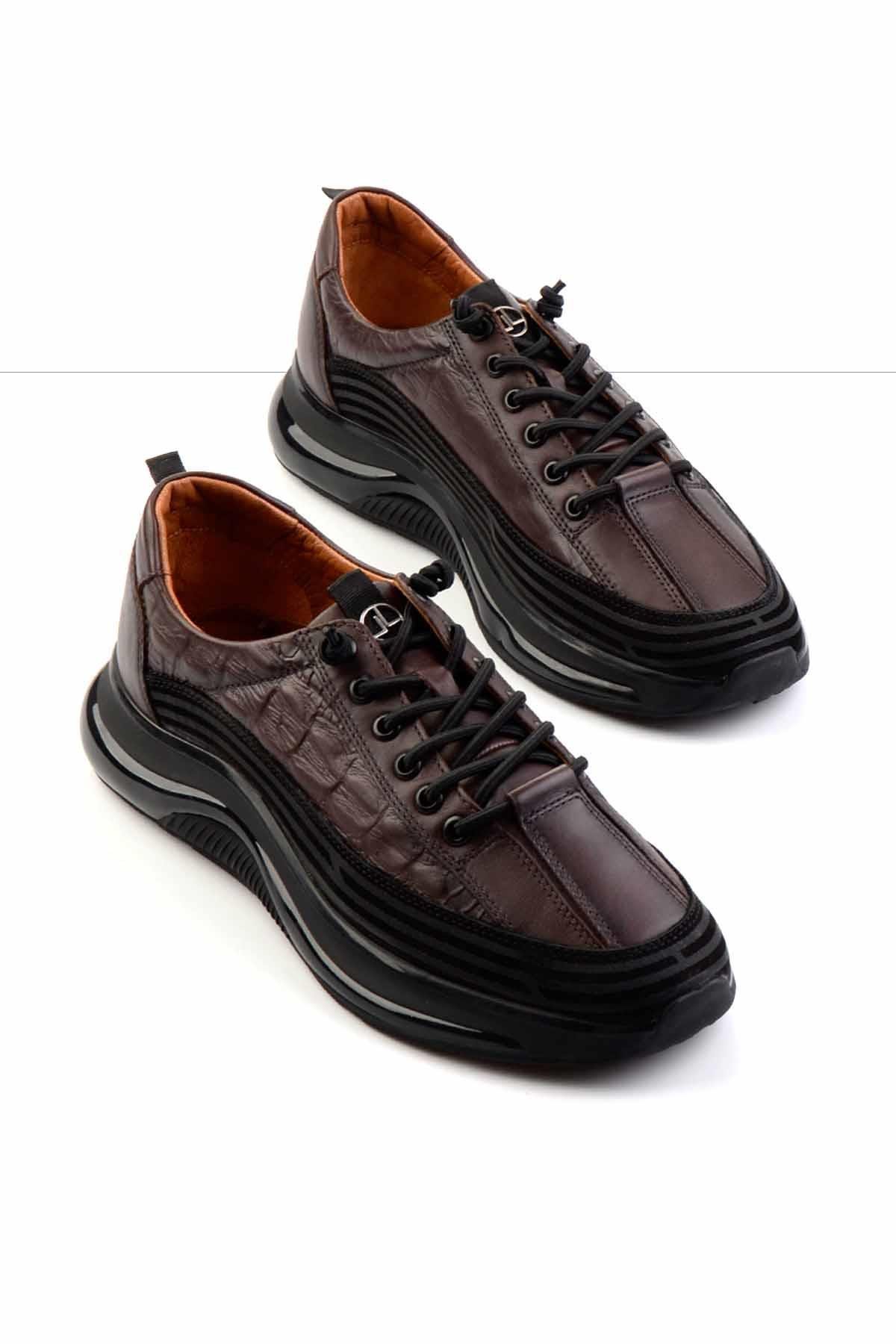 Kahve Leather Erkek Sneaker E01018240203