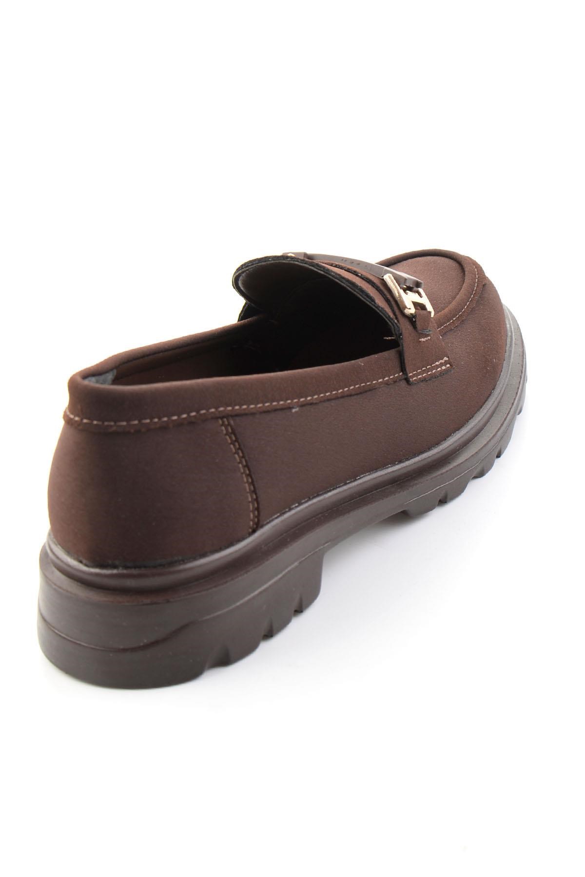 Kahve Mat Saten  Kadın Loafer Ayakkabı K01179828120