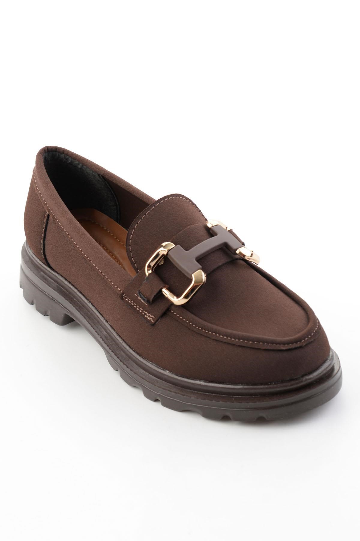 Kahve Mat Saten  Kadın Loafer Ayakkabı K01179002020