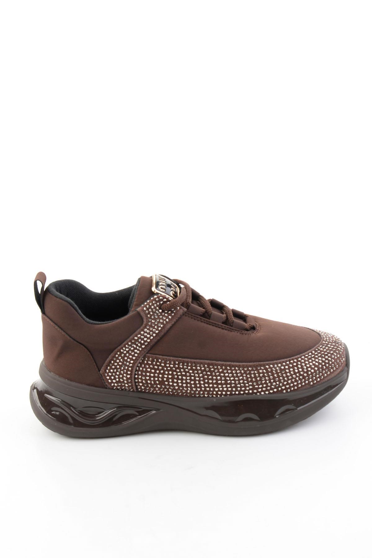 Kahve Mat Saten  Kadın Sneaker K01228091920