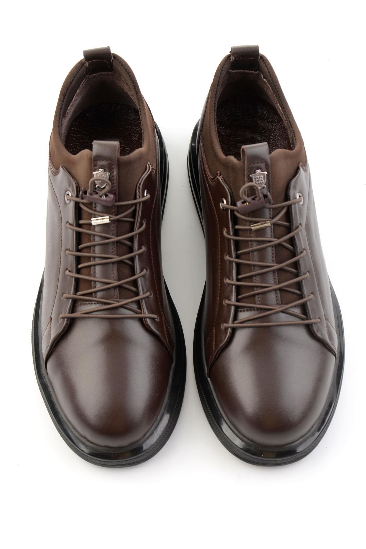 Kahve Napa Hakiki Deri Erkek Sneaker E01080582243