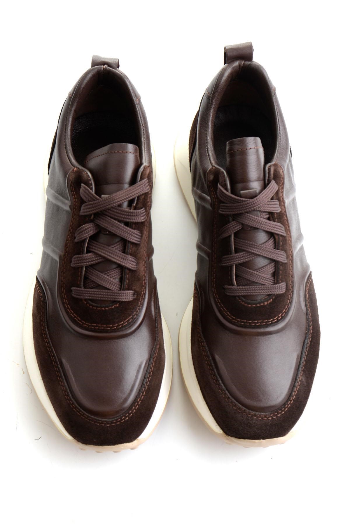 Kahve Napa Hakiki Deri Erkek Sneaker E01774057943