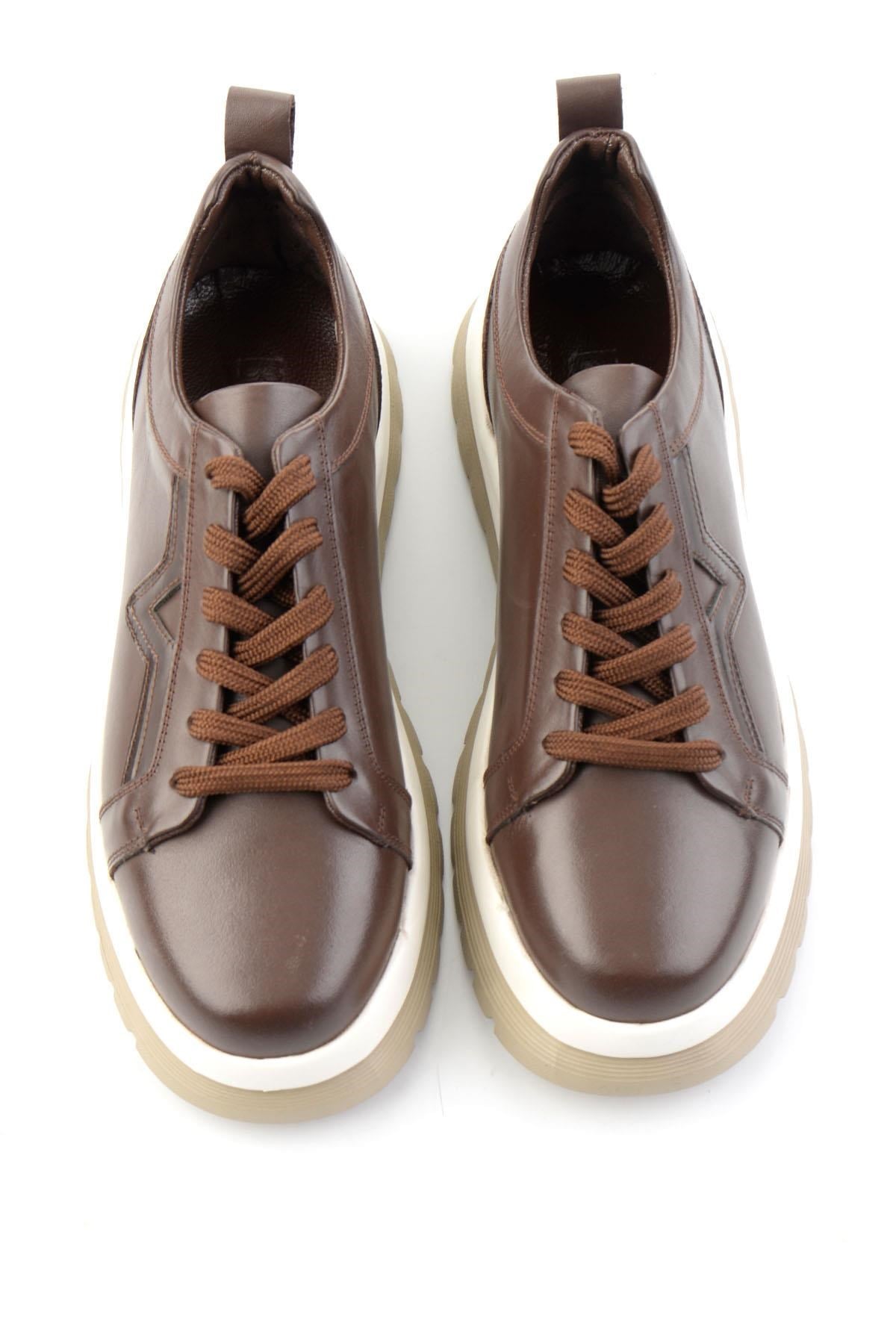 Kahve Napa Hakiki Deri Erkek Sneaker E01011044943