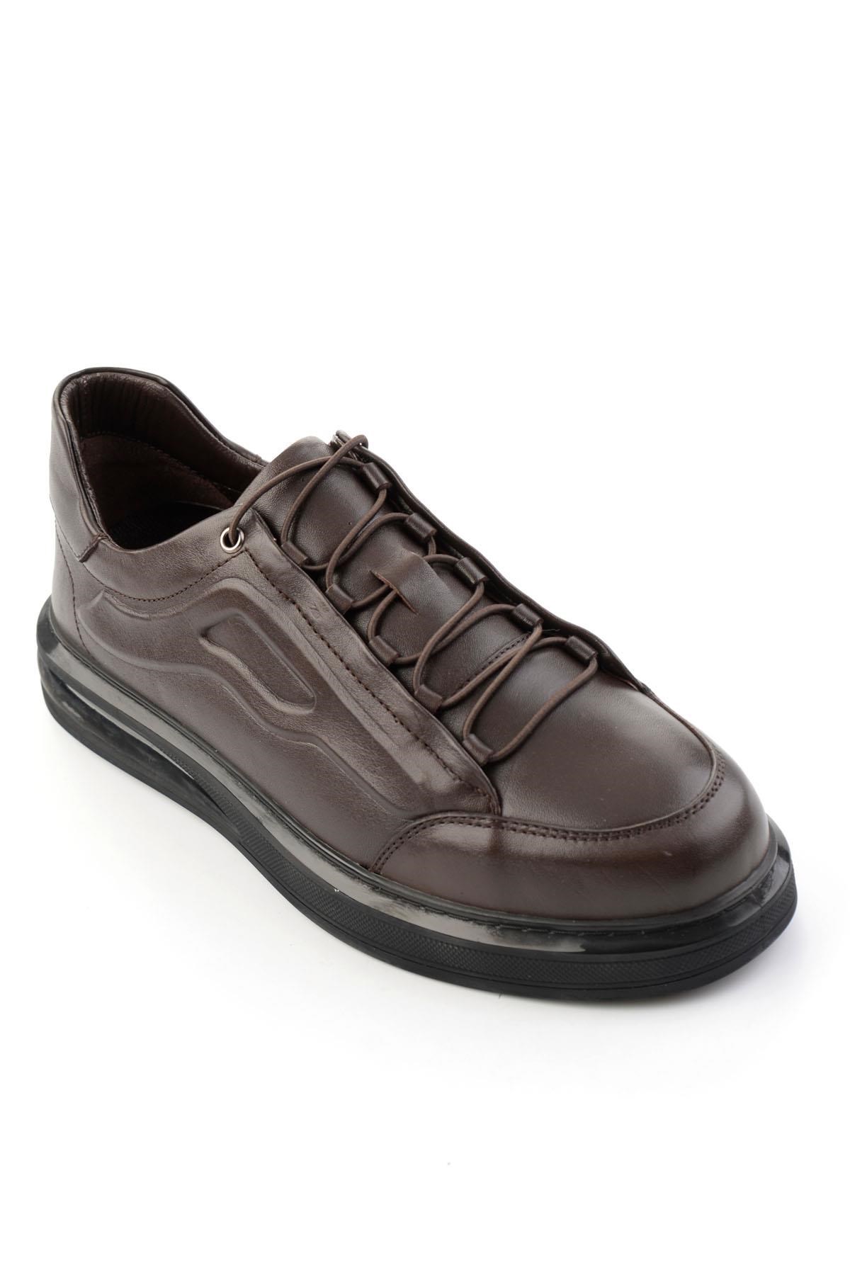 Kahve Napa Hakiki Deri Erkek Sneaker E01080065243